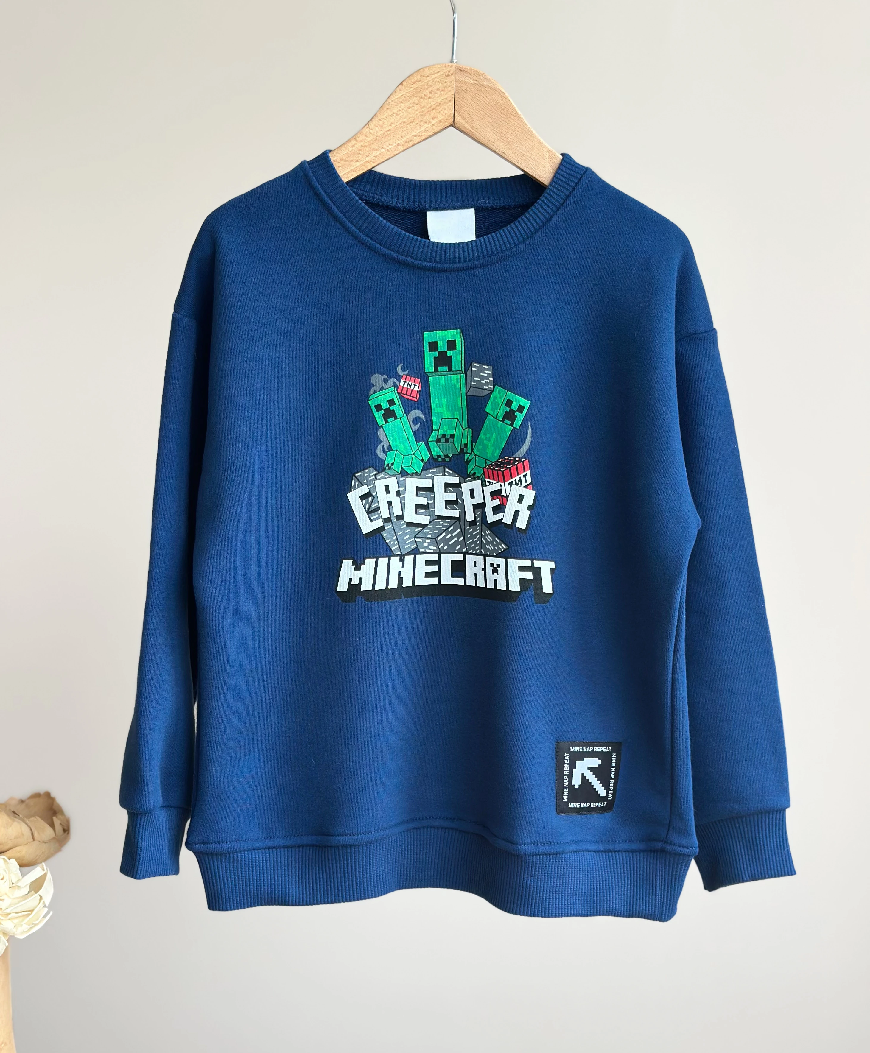 MINECRAFT Baskılı Sweatshirt (Büyük Yaş Grubu)