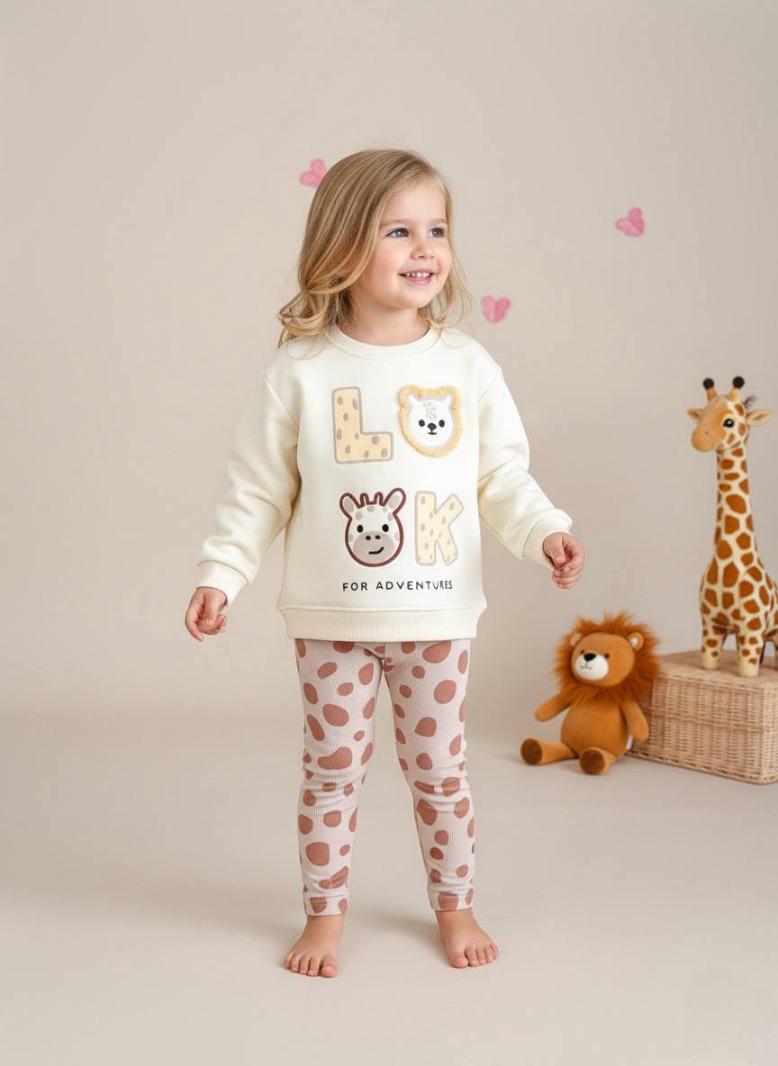 LOOK 3 Boyutlu Sweatshirt ve Tayt Takım