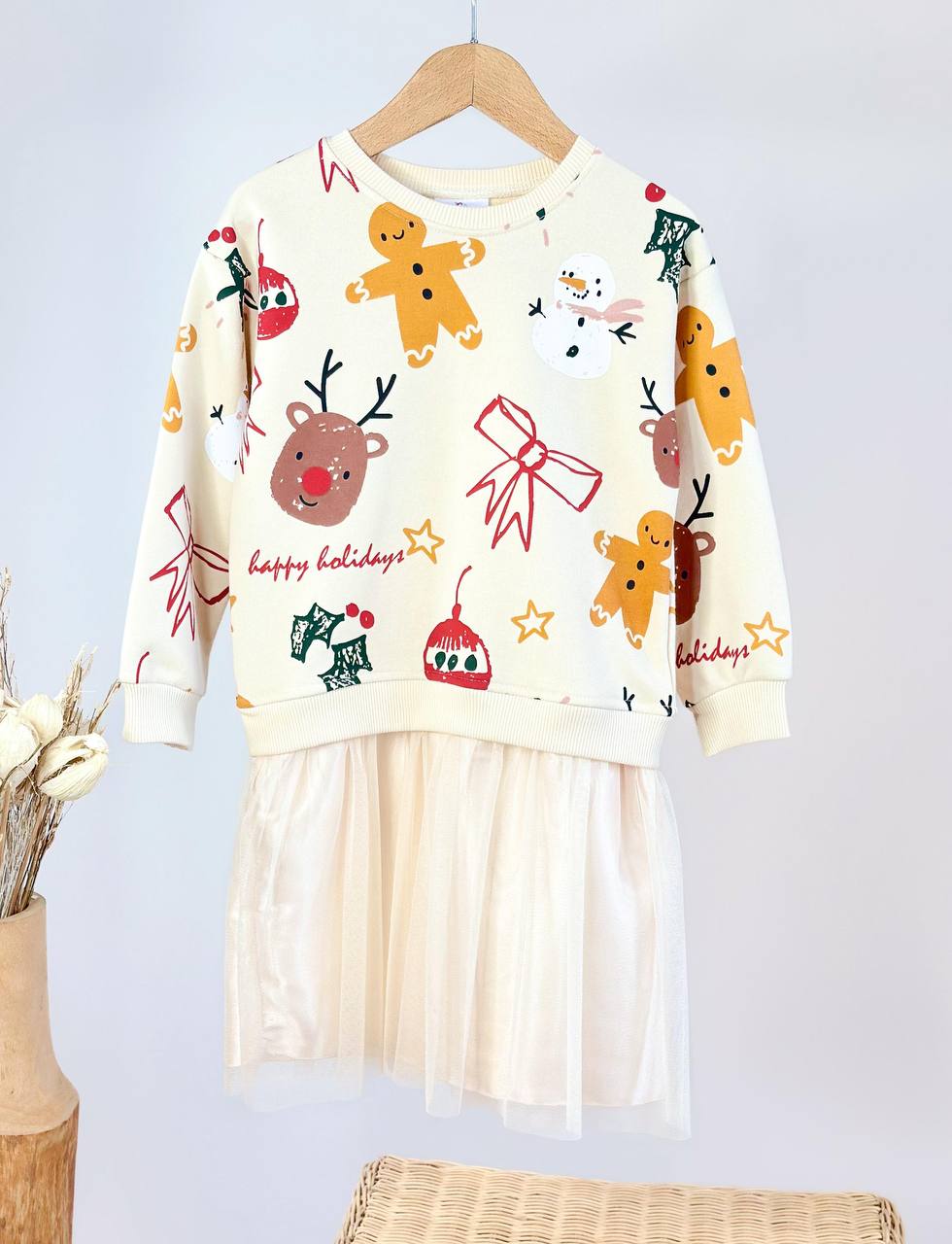 Happy New Year Temalı Sweatshirt Elbise