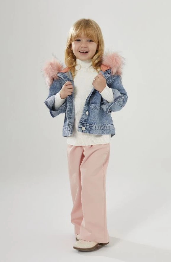 Kürk Detaylı Kot Ceket