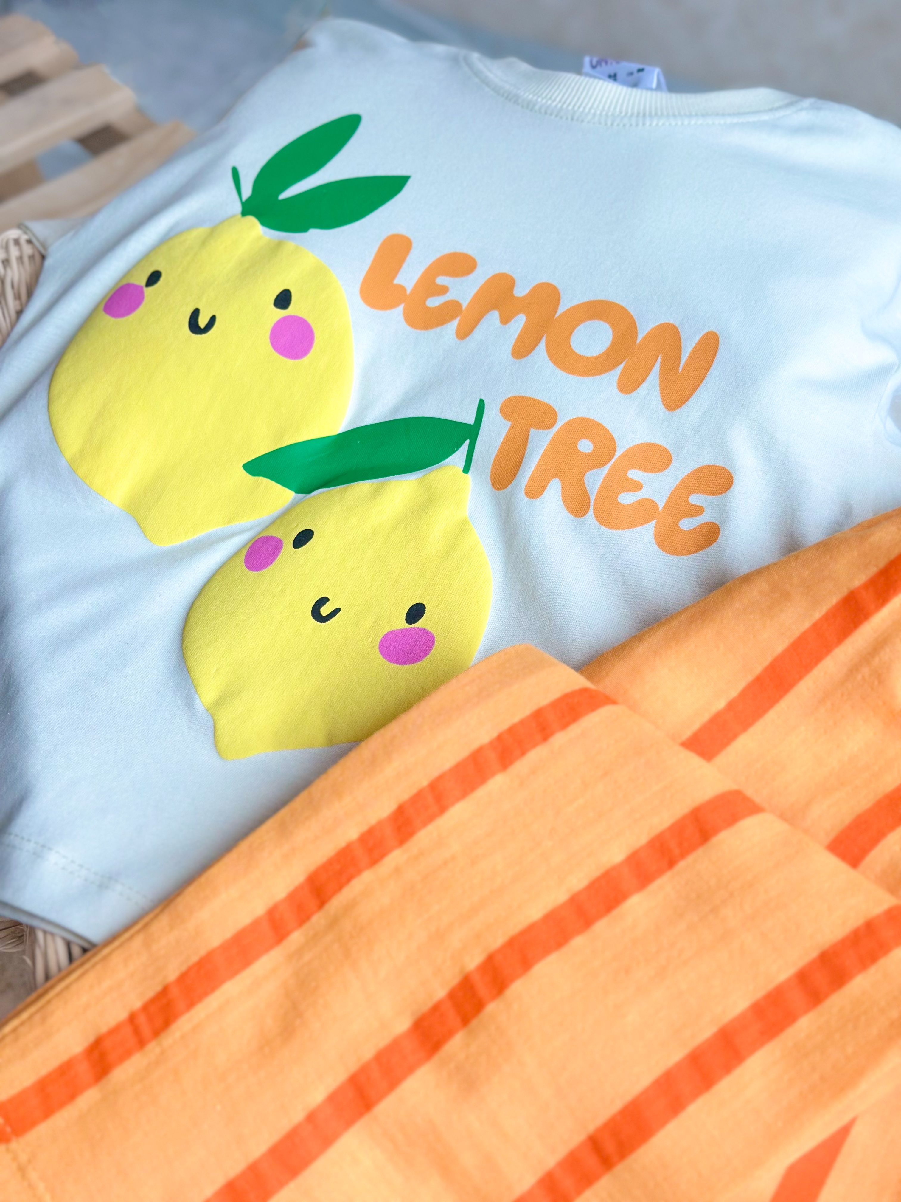 LEMON TREE Kabartma Bakılı T-Shirt ve Müslin Pantolon Takım