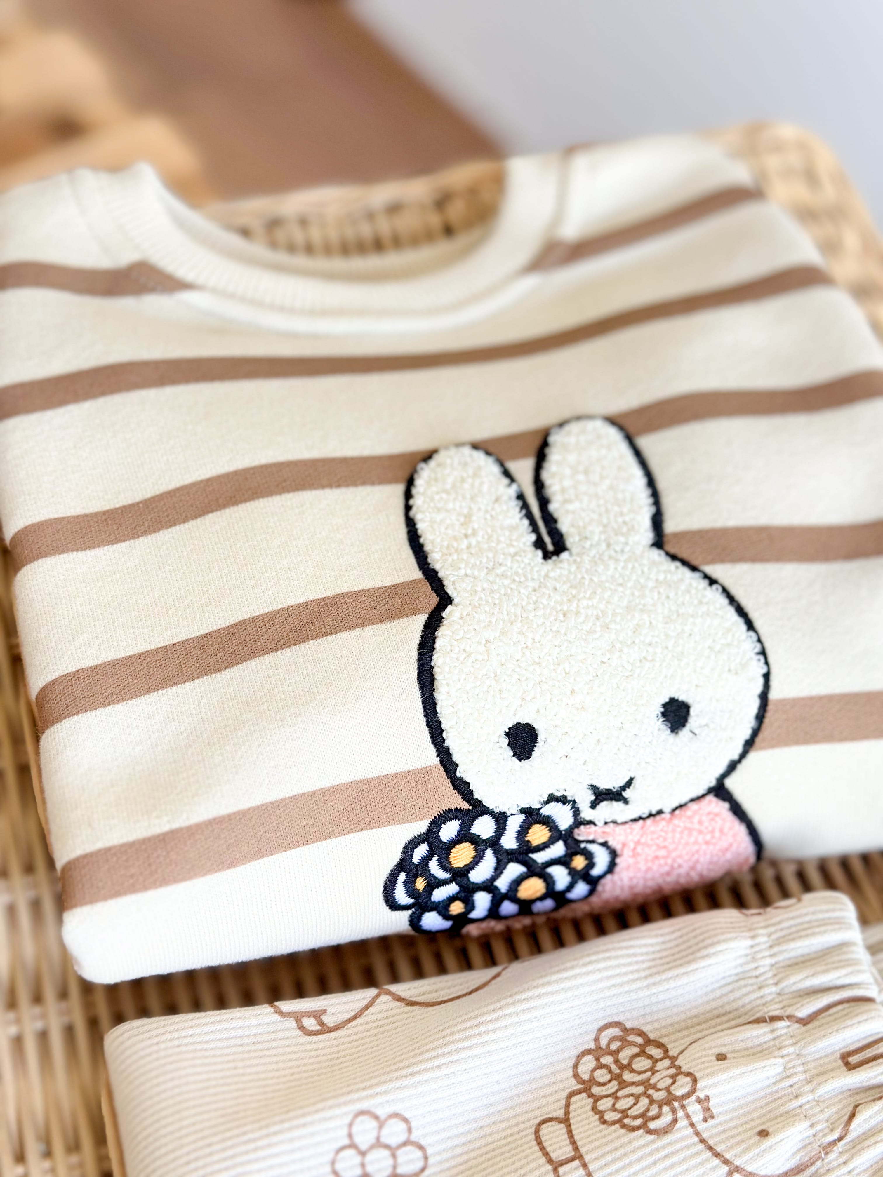 MIFFY Süzene Nakışlı Sweatshirt ve Tayt Takım