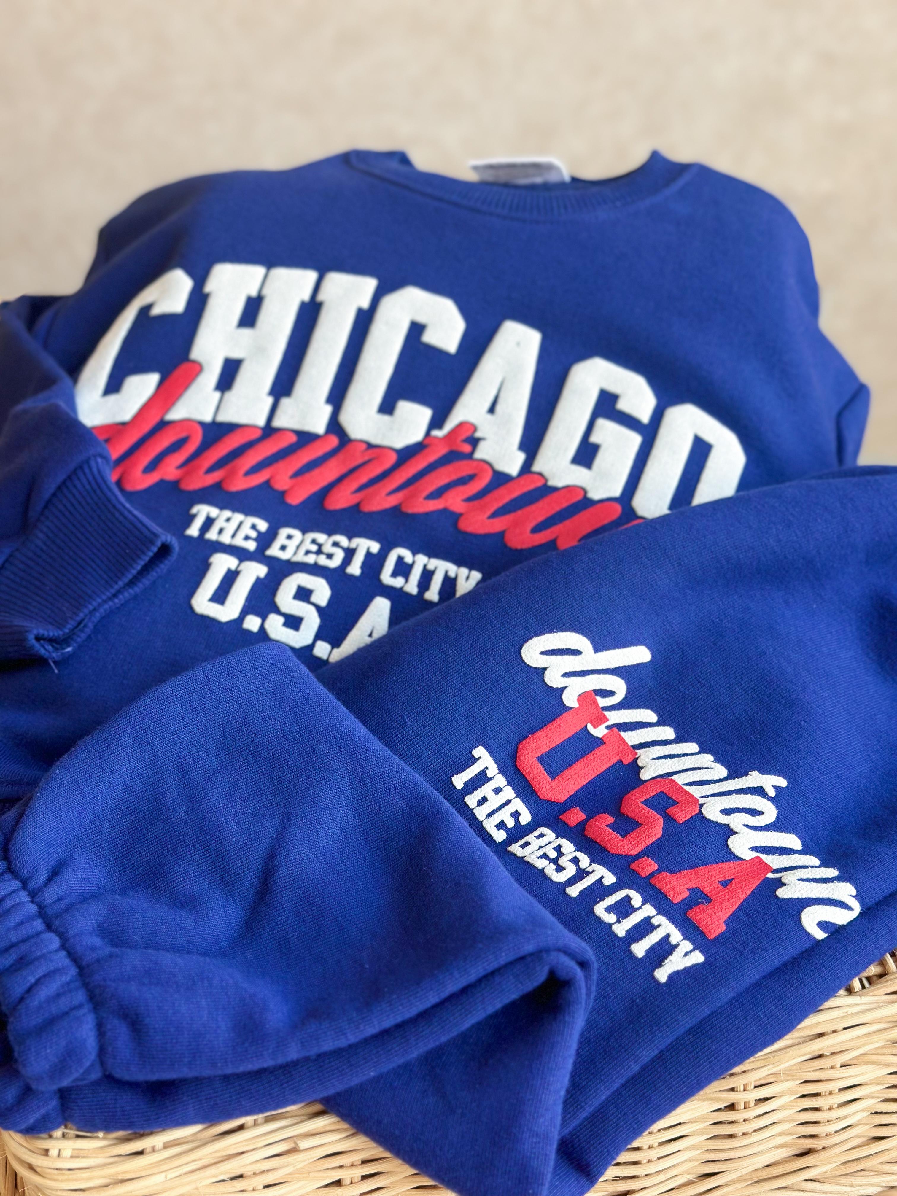 CHİCAGO Baskılı Sweatshirt ve Sweatpant Takım