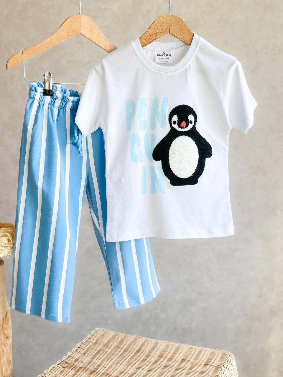 PENGUIN Nakışlı T-Shirt ve Pantolon Takım
