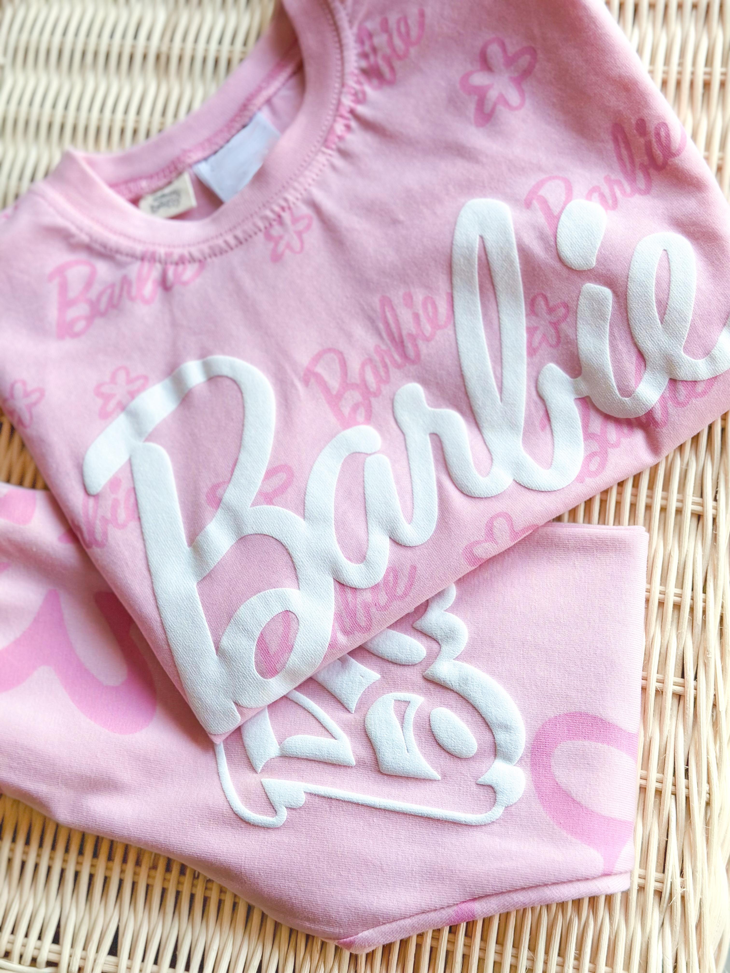 BARBIE Kabartma Baskılı T-Shirt ve Tayt Takım