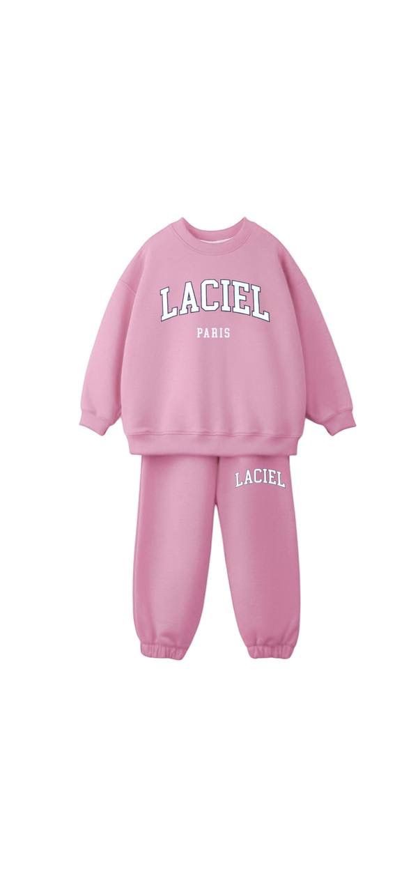 LACIEL Kız Çocuk Sweatshirt ve Eşofman Altı Takım-Pembe