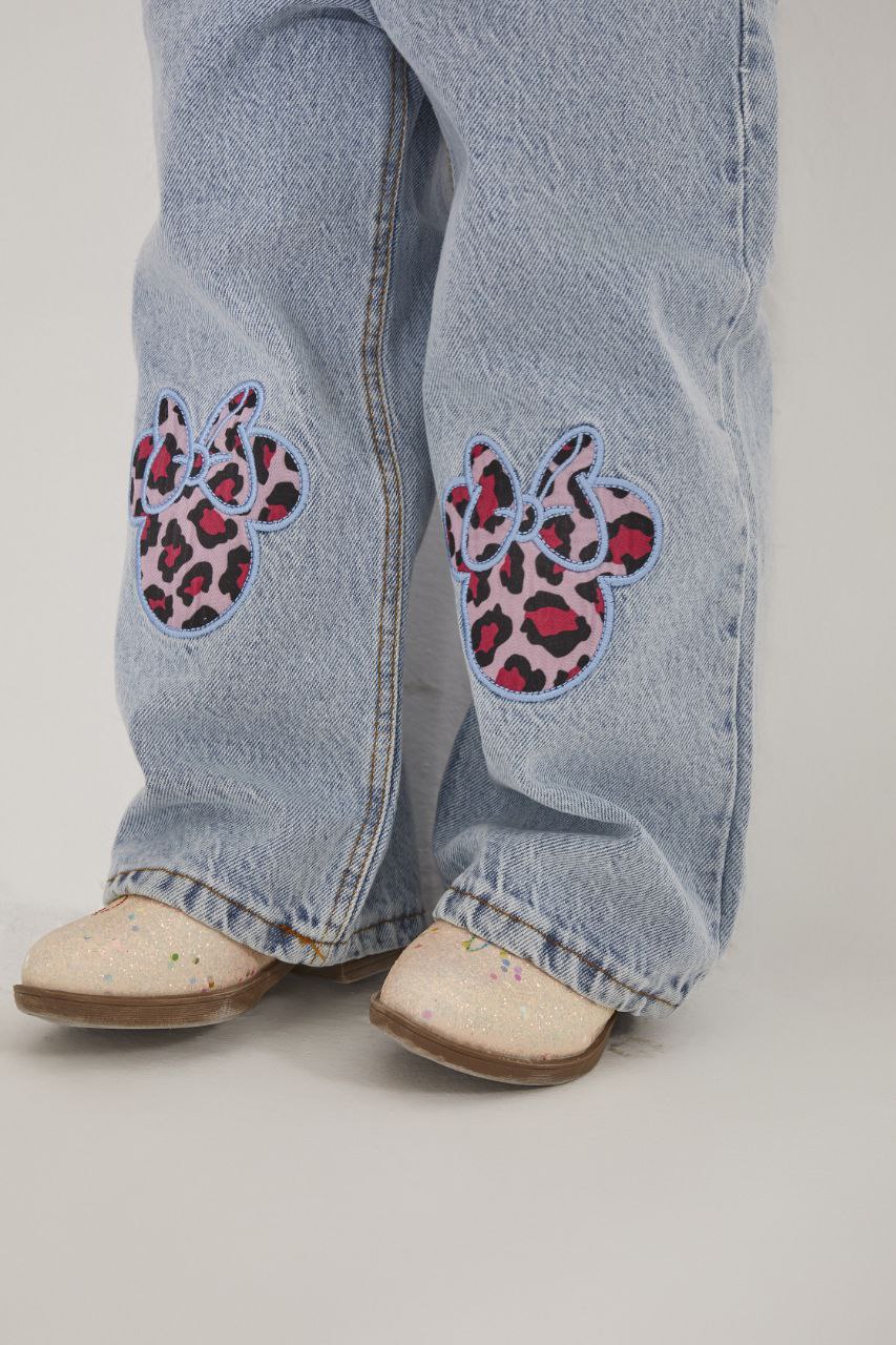 Aplikeli Kız Çocuk Jean ve Badi Takım