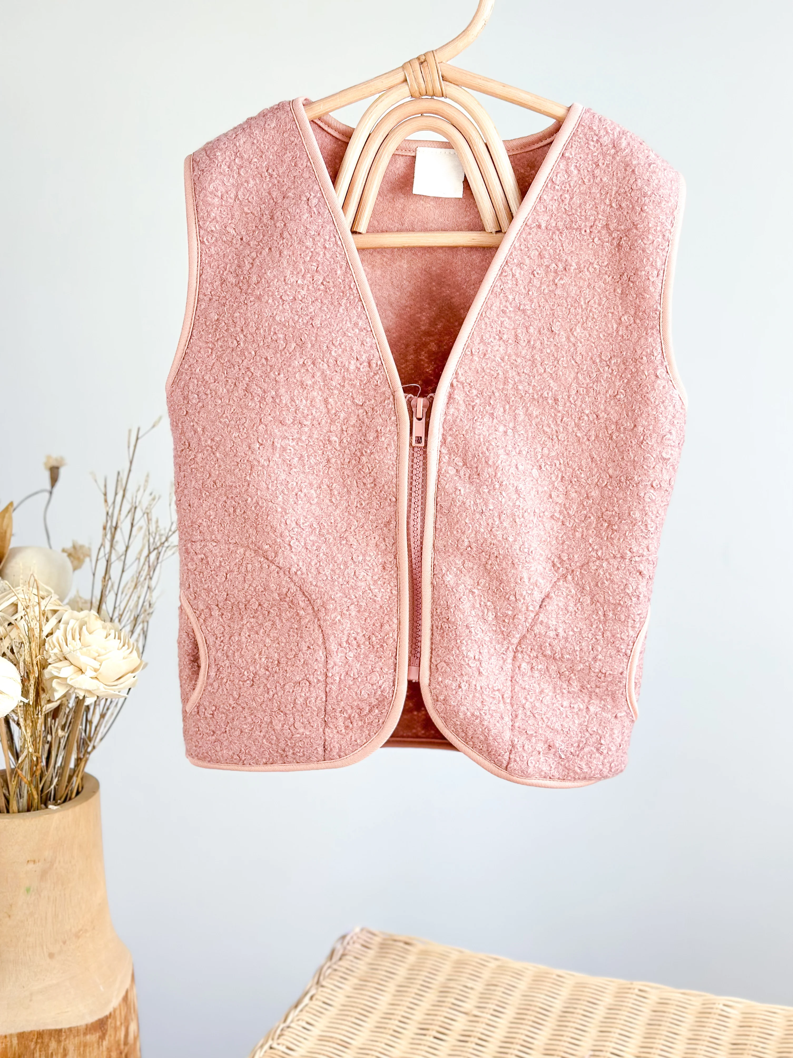 HOGGET Yumuşak Dokulu Yelek-Pembe