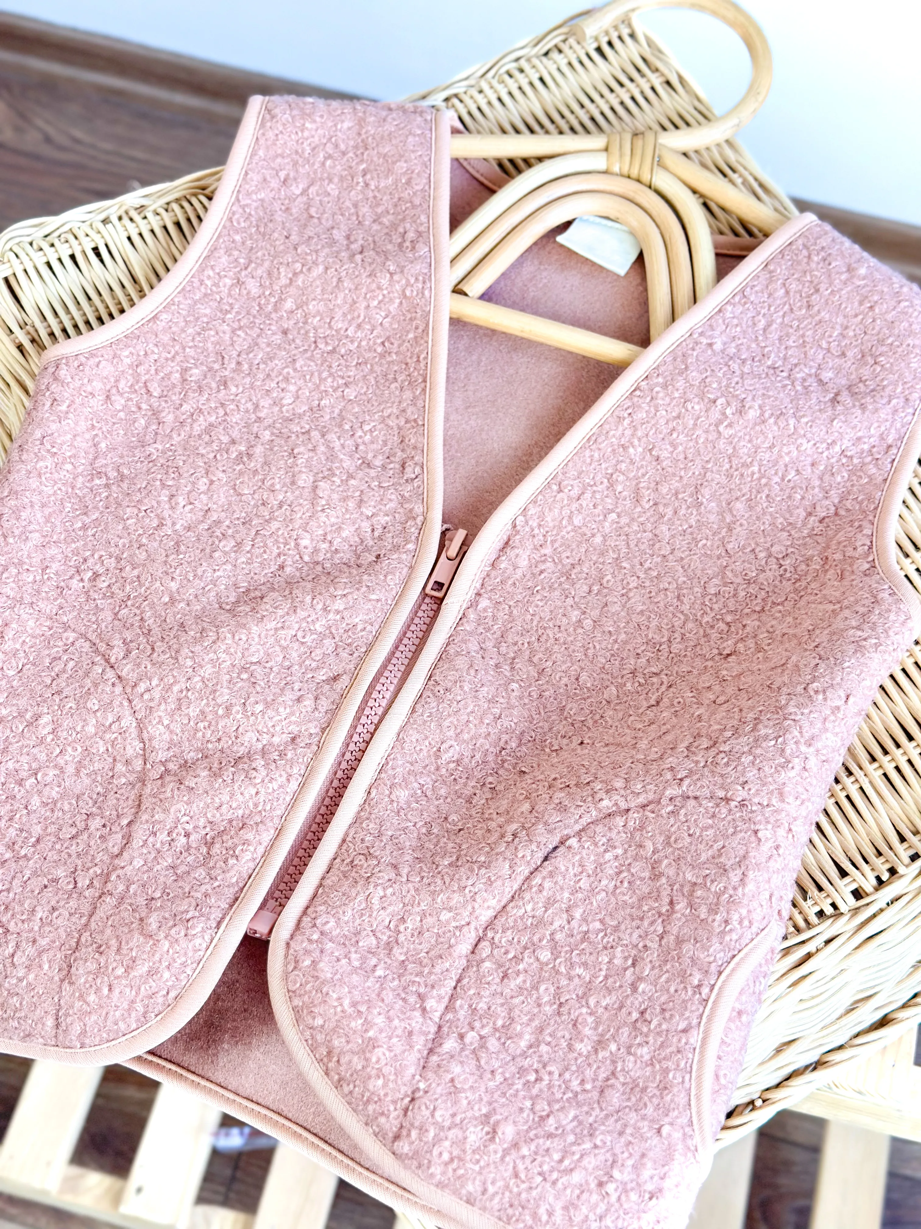 HOGGET Yumuşak Dokulu Yelek-Pembe