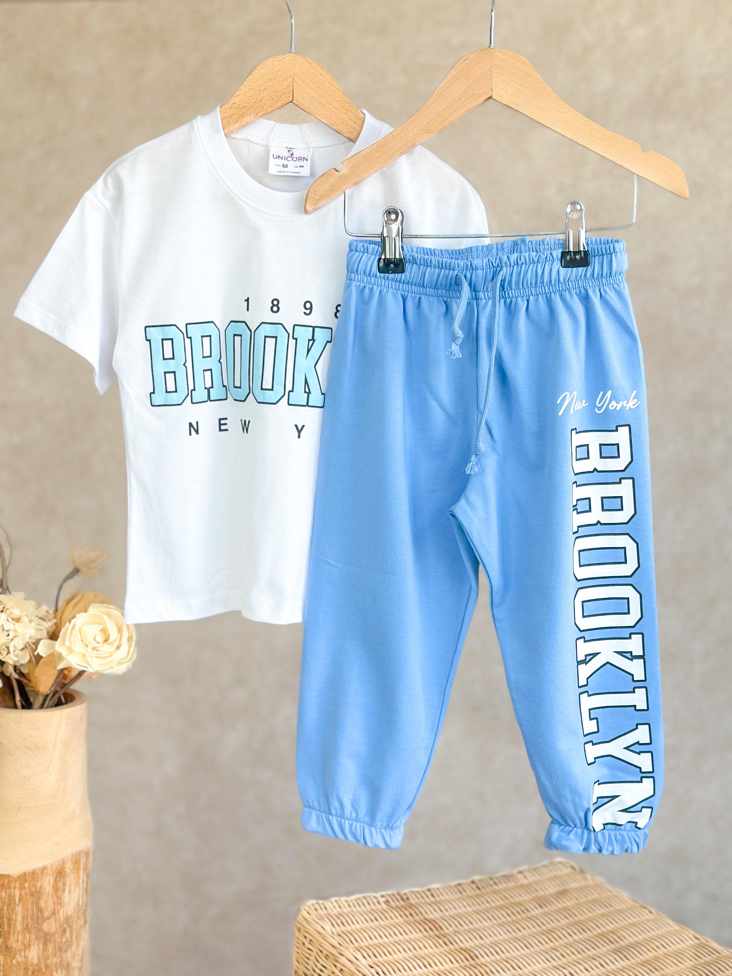 BROOKLYN T-Shirt ve Eşofman Takım-Mavi