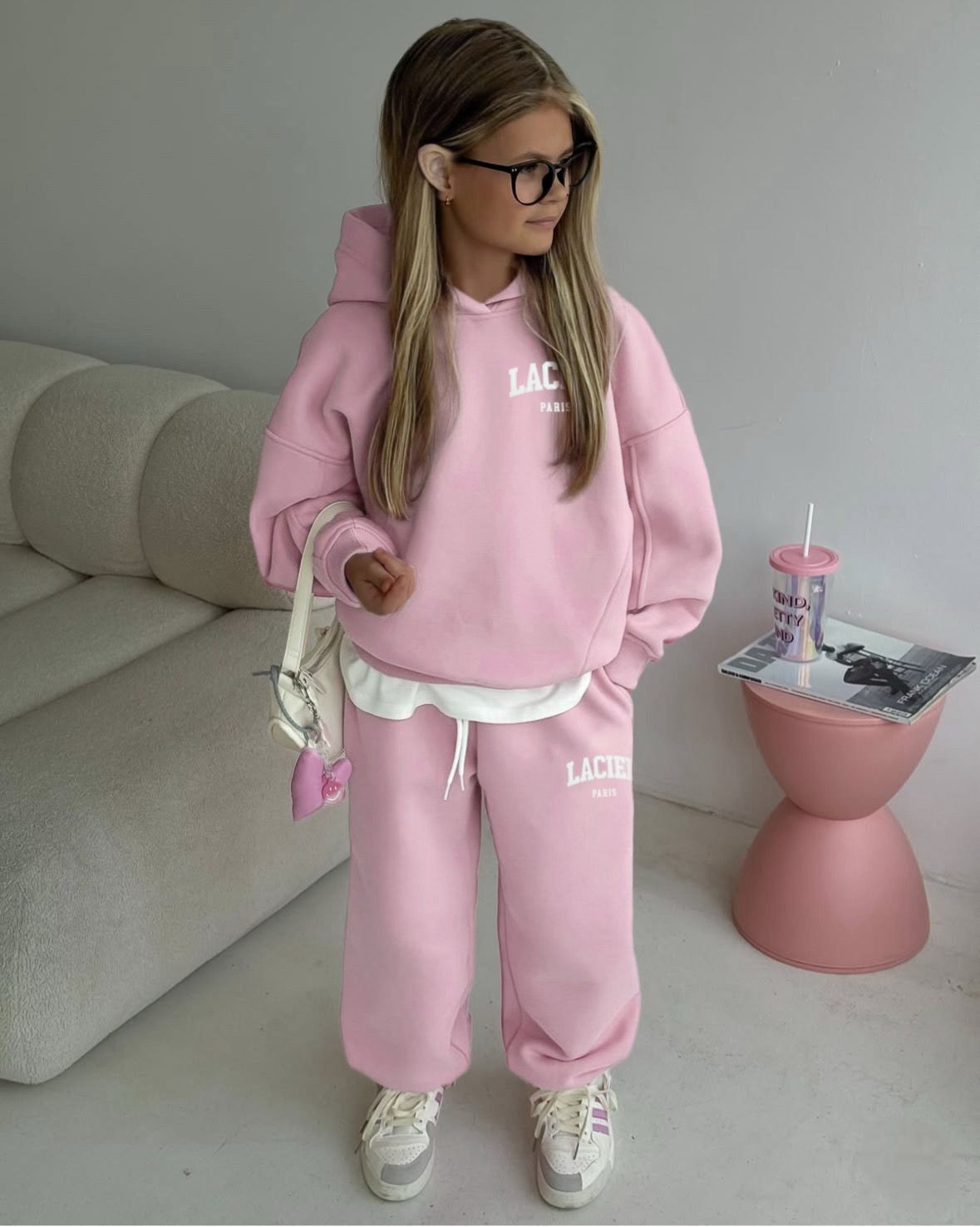 Winter Club Kapüşonlu Unisex Takım-Pembe