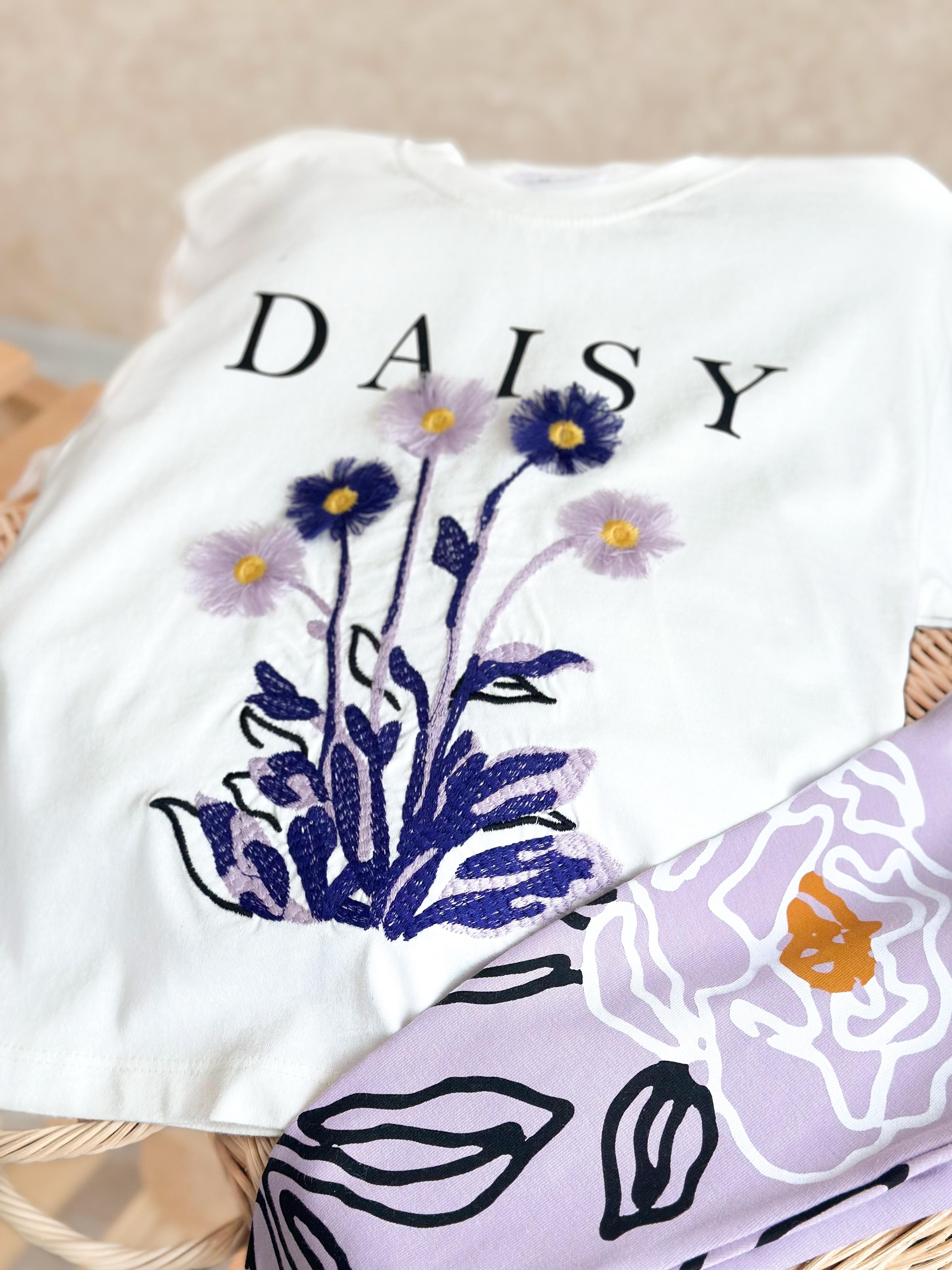 DAISY 3 Boyutlu Kız Çocuk Tişört-Tayt Takım