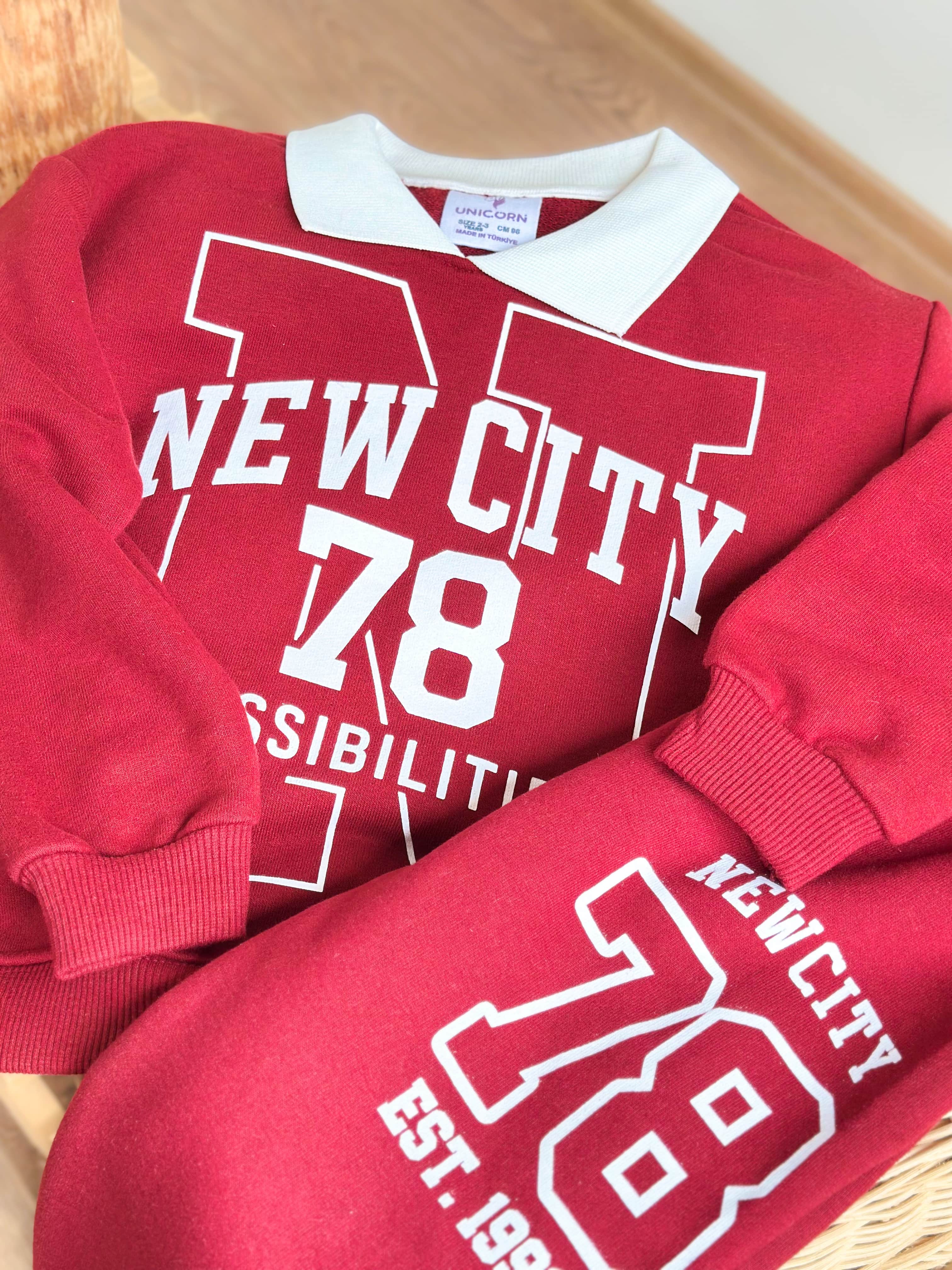 COLLEGE TEAM Yaka Detaylı Sweatshirt ve Tayt Takım 