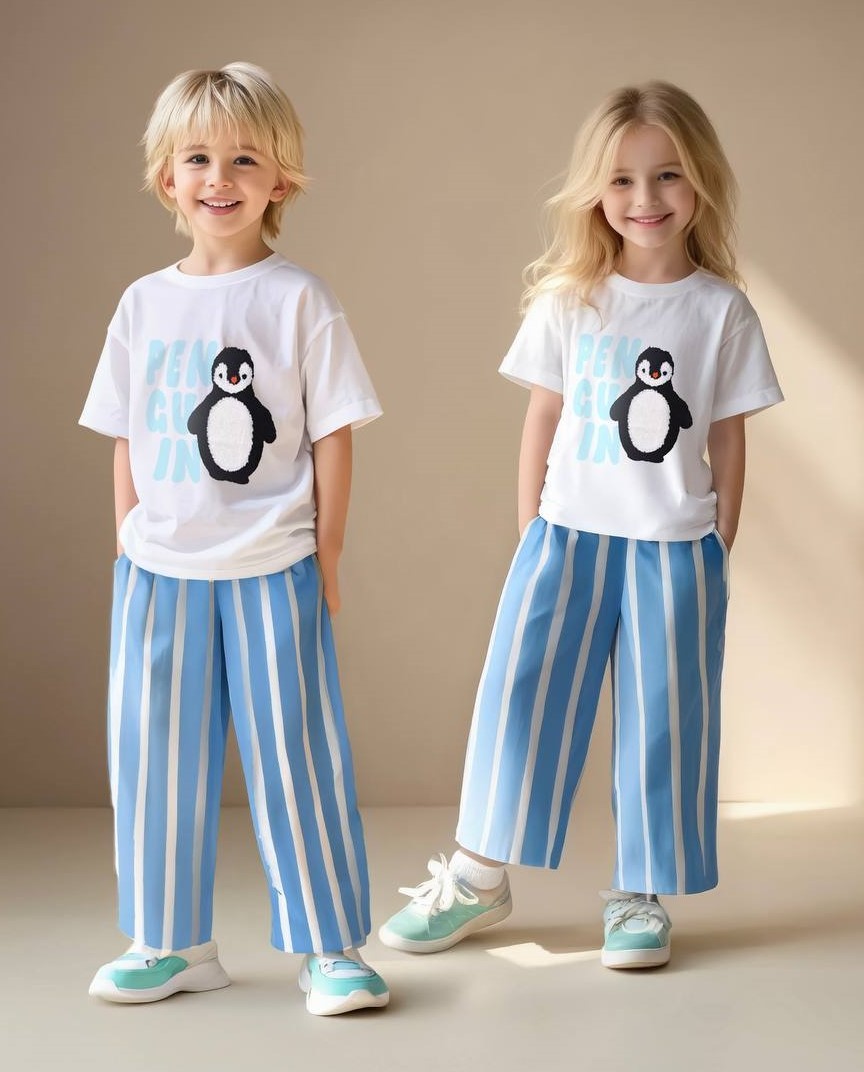 PENGUIN Nakışlı T-Shirt ve Pantolon Takım