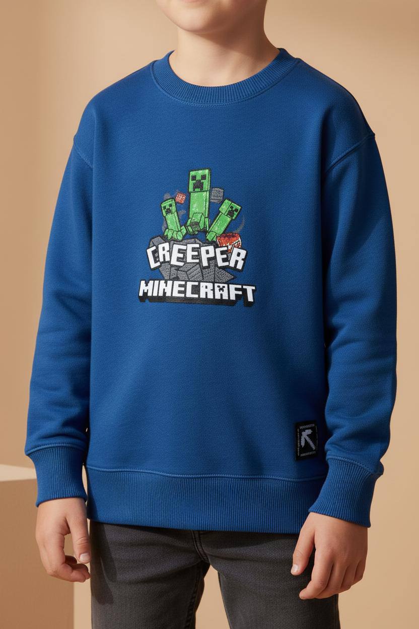 MINECRAFT Baskılı Sweatshirt (Büyük Yaş Grubu)