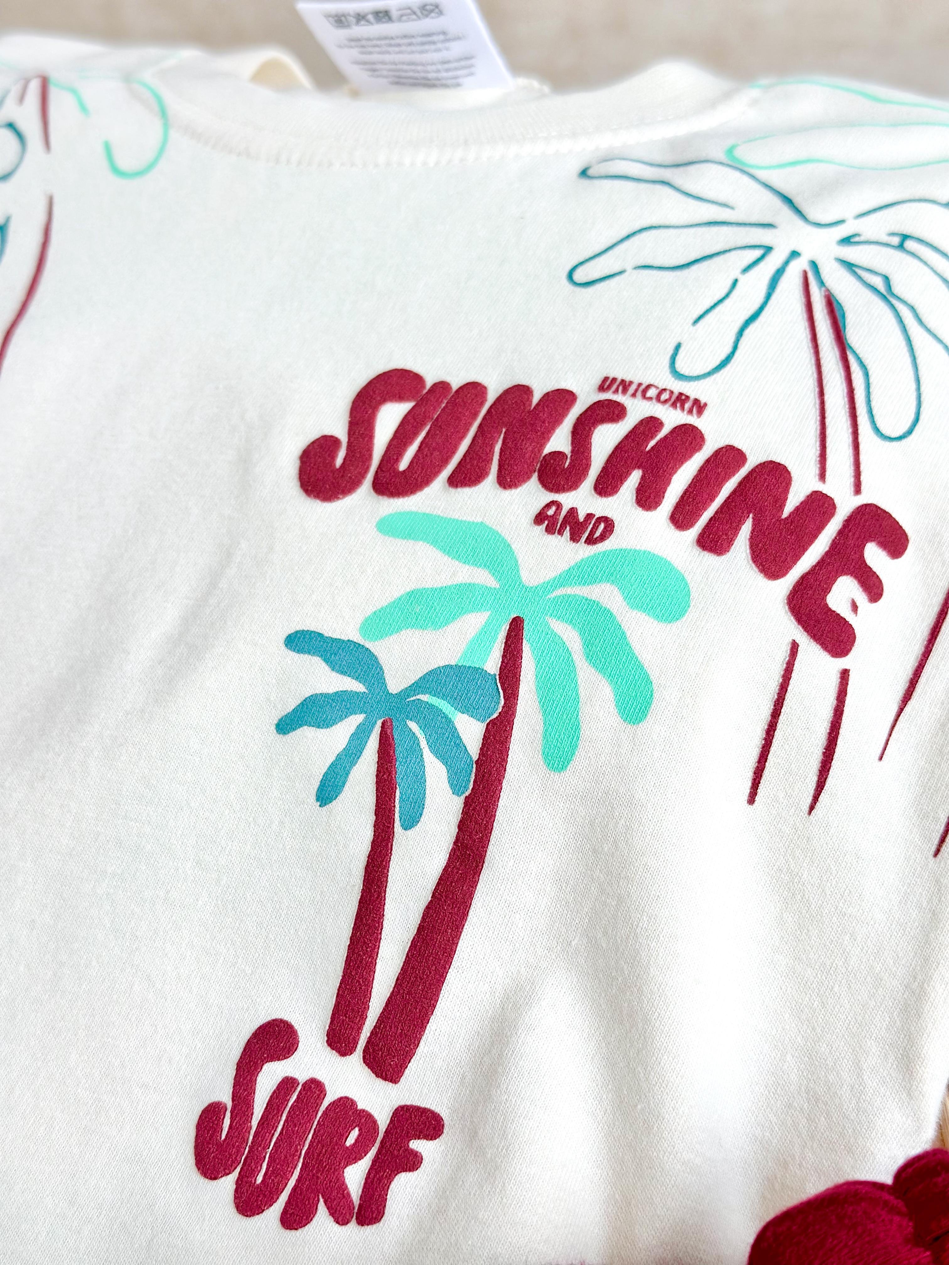 SUNSHINE SURF T-Shirt ve Şort Takım-Bordo