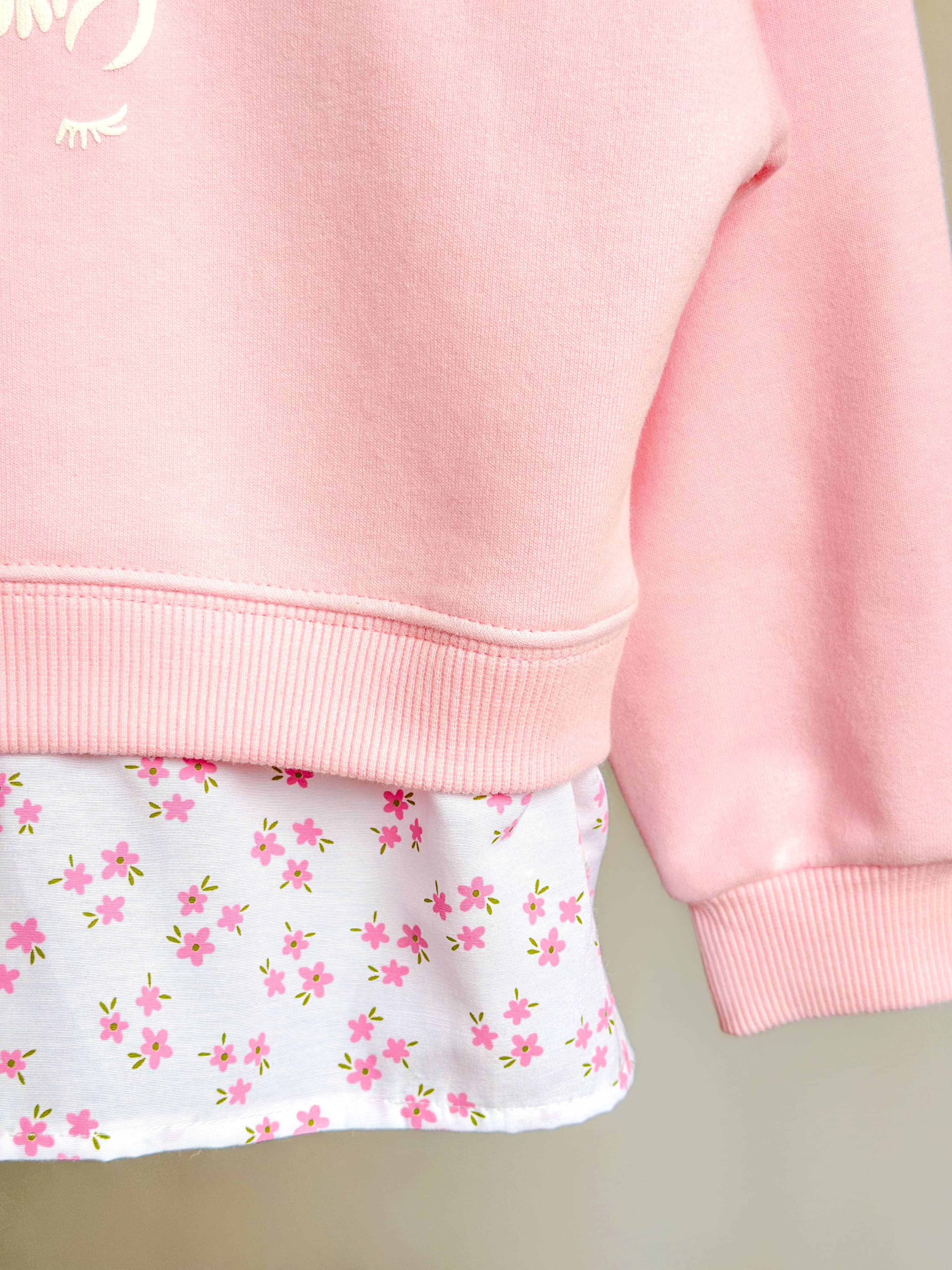 PINKY FLOWER Gömlek Detaylı Sweatshirt ve İspanyol Paça Tayt Takım 