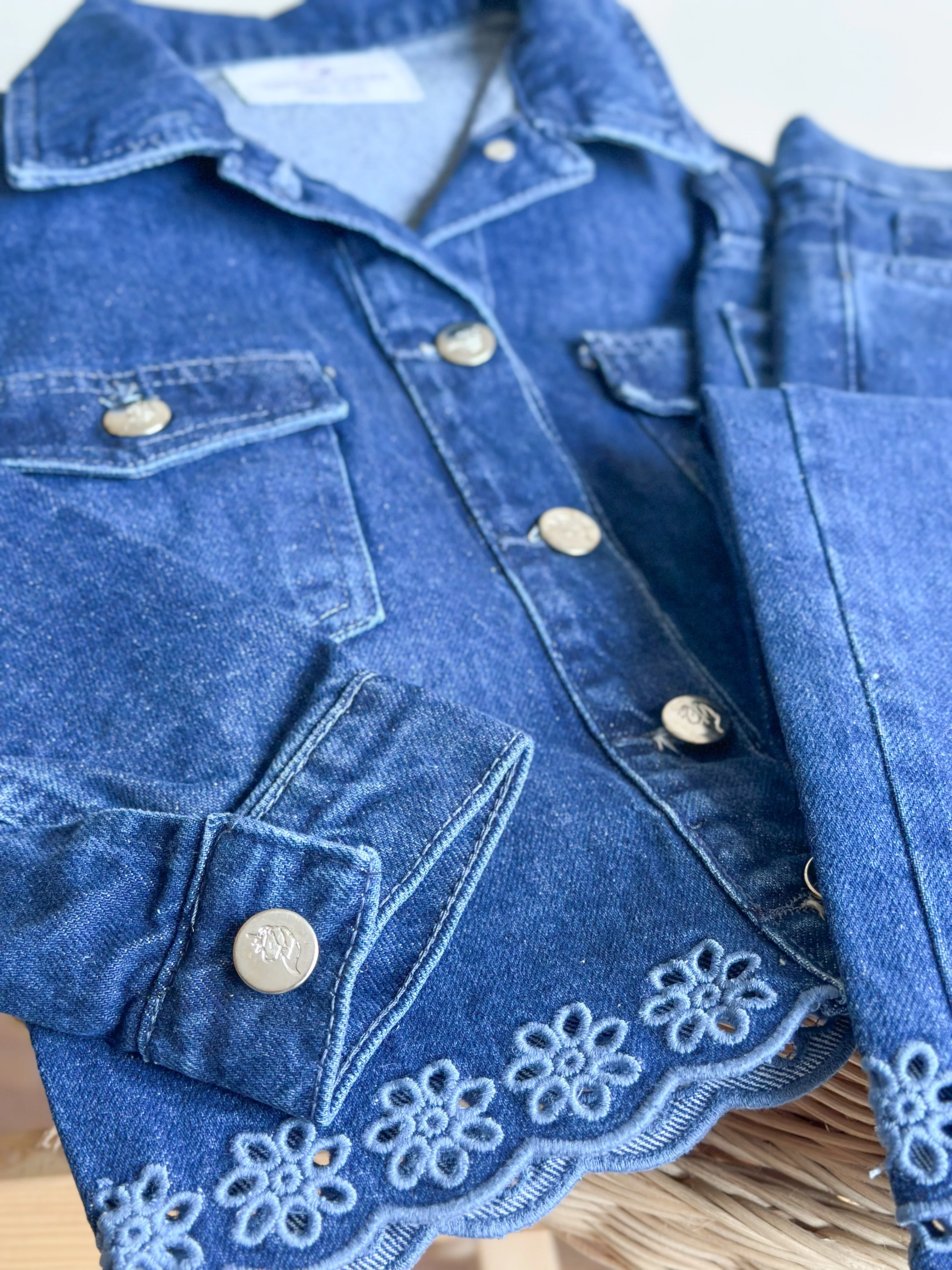 Yeni Sezon Nakış Detaytlı Kot Denim Takım