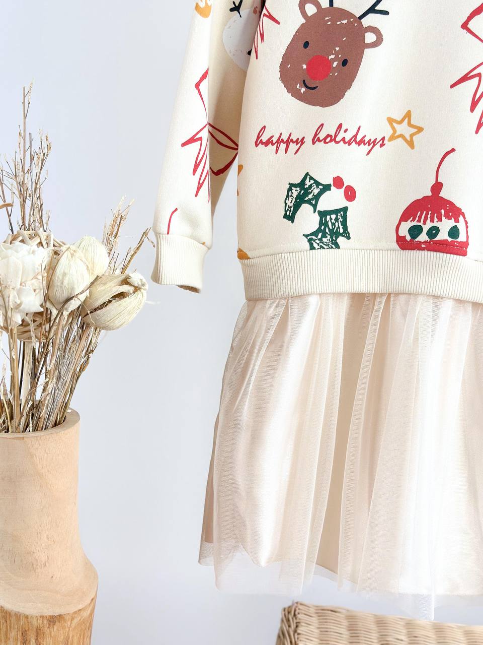 Happy New Year Temalı Sweatshirt Elbise