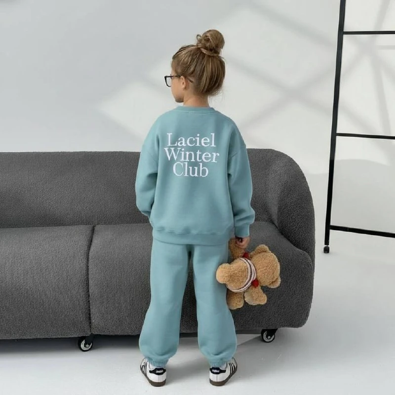 Unisex 3 İplik Sweatshirt ve Eşofman Altı Takım-Mint Yeşili