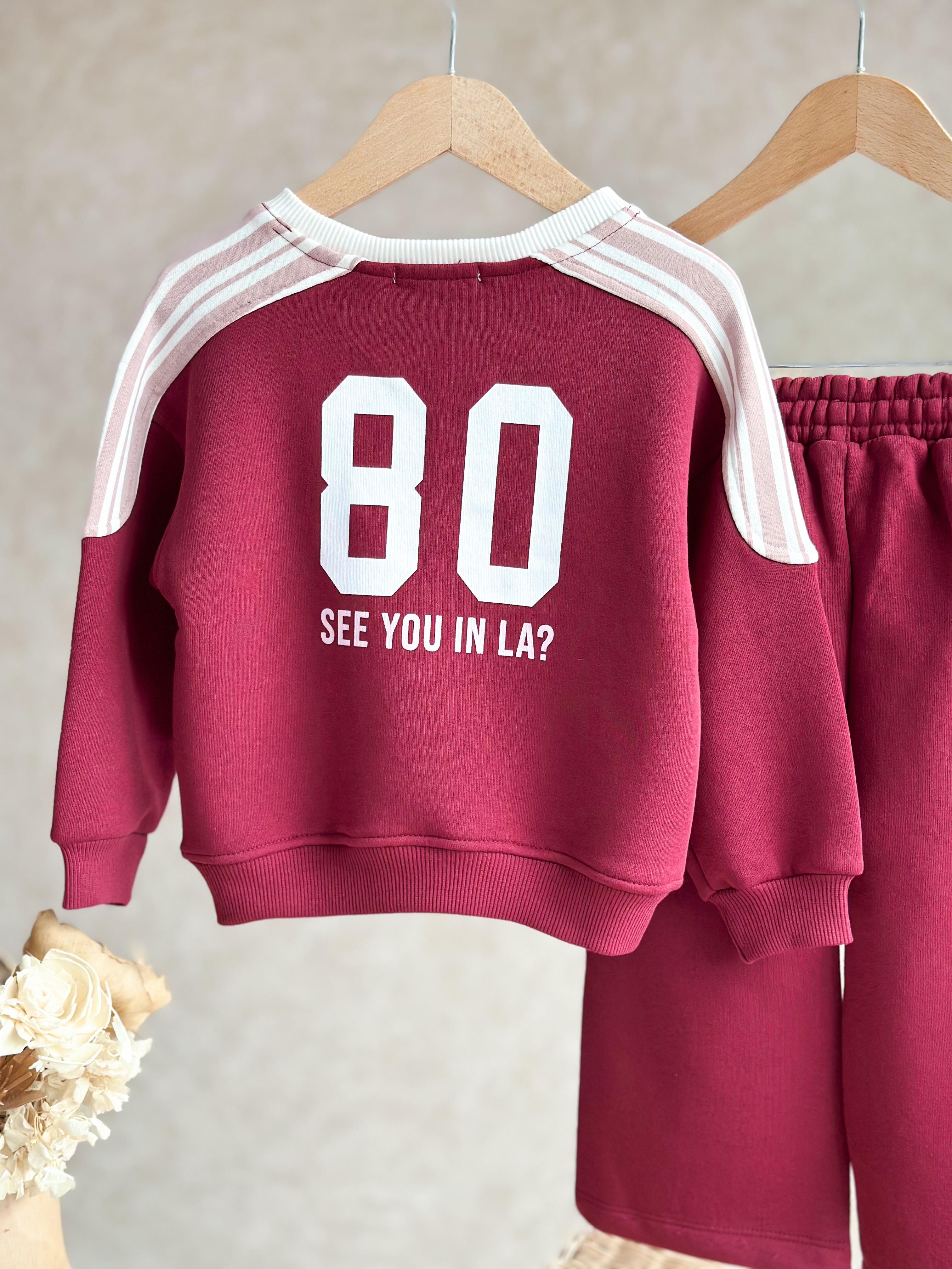 LOS ANGELES Baskılı Sweatshirt ve Eşofman Takım