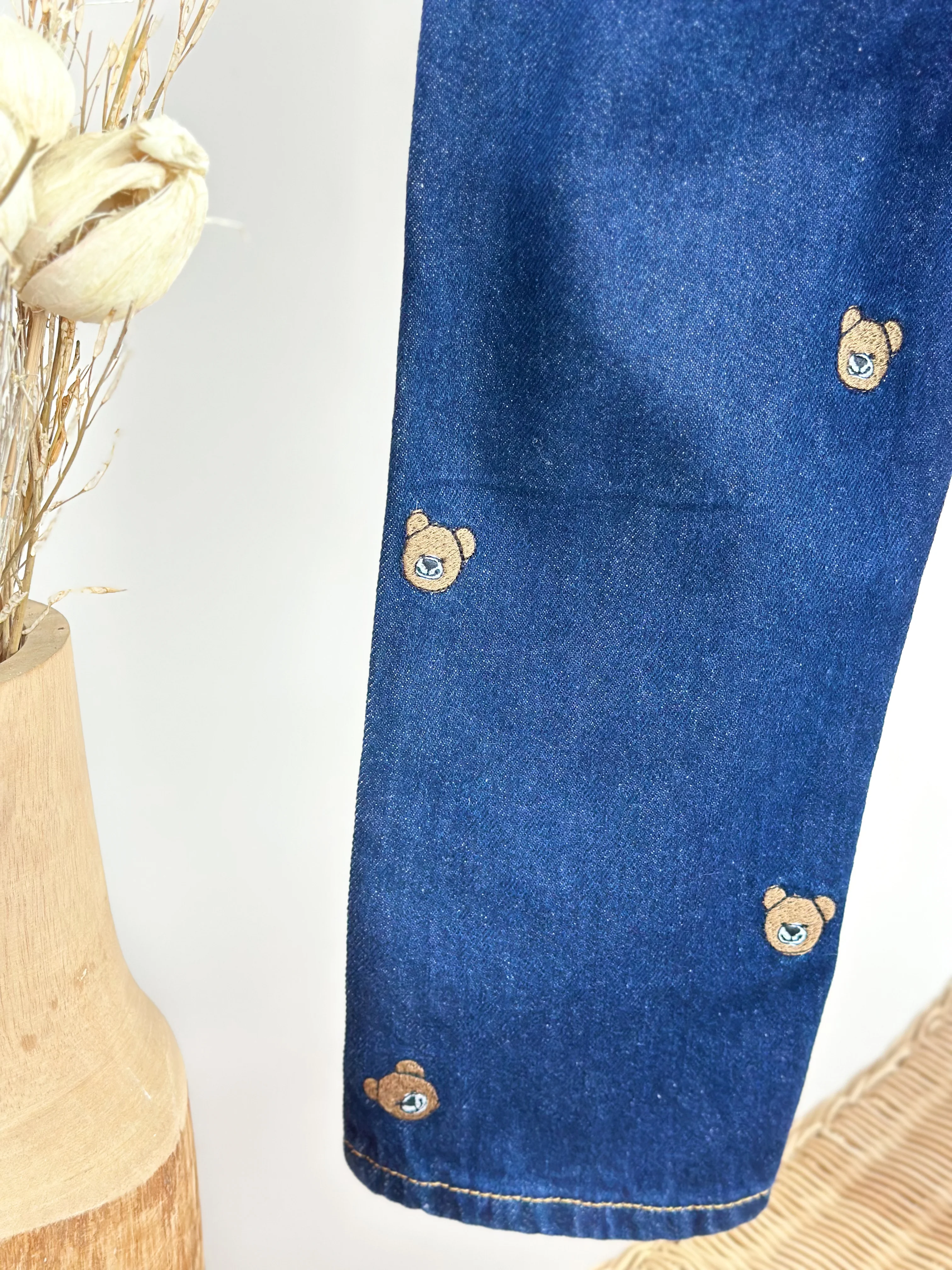 Teddy Baskılı Sweatshirt ve Kot Pantolon Takım