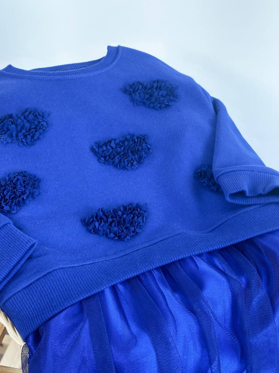 Love is Love Mavi Sweatshirt Elbise