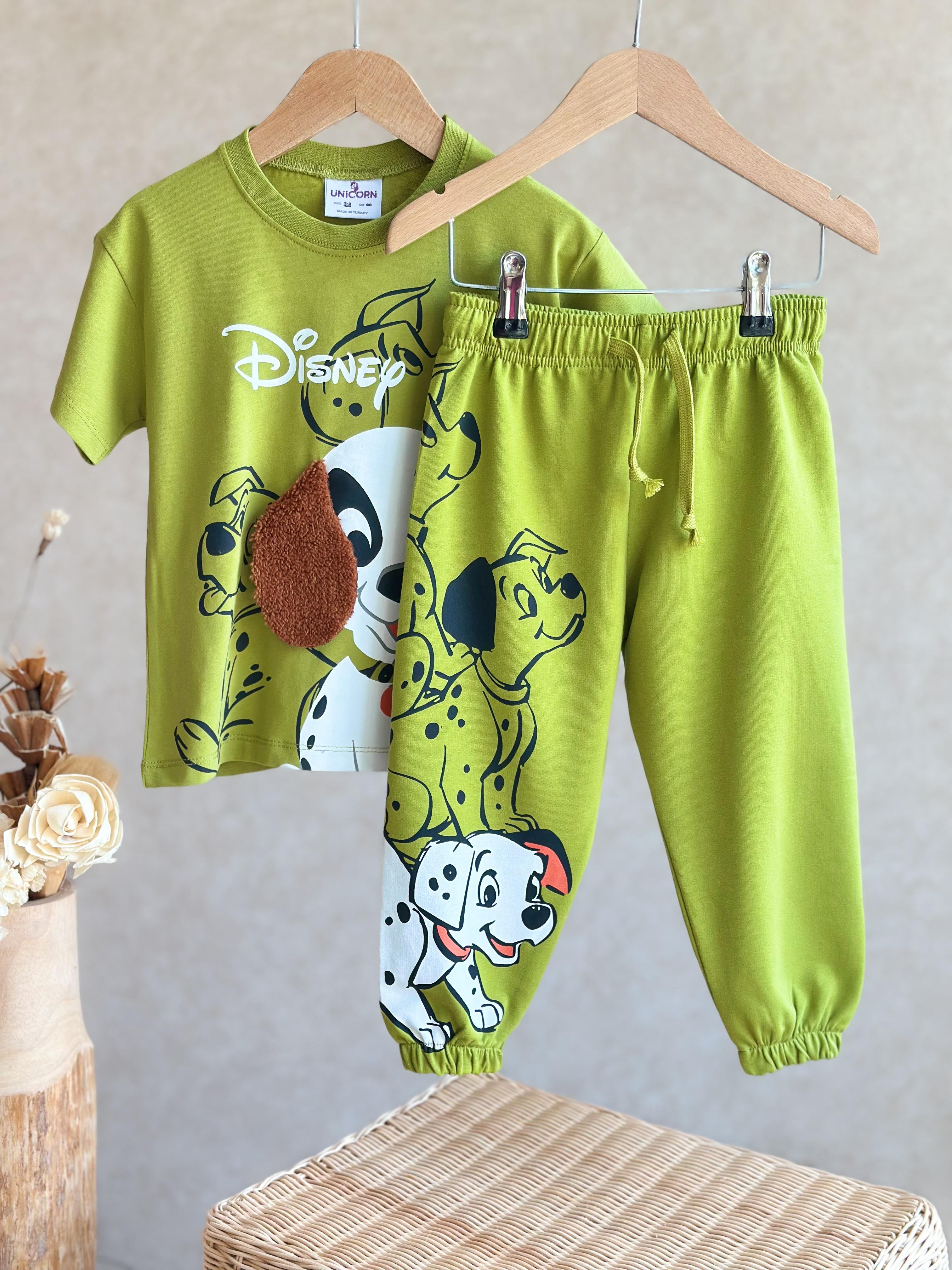 Peluş Sallanan Kulak Detaylı T-Shirt ve Eşofman Altı Takım
