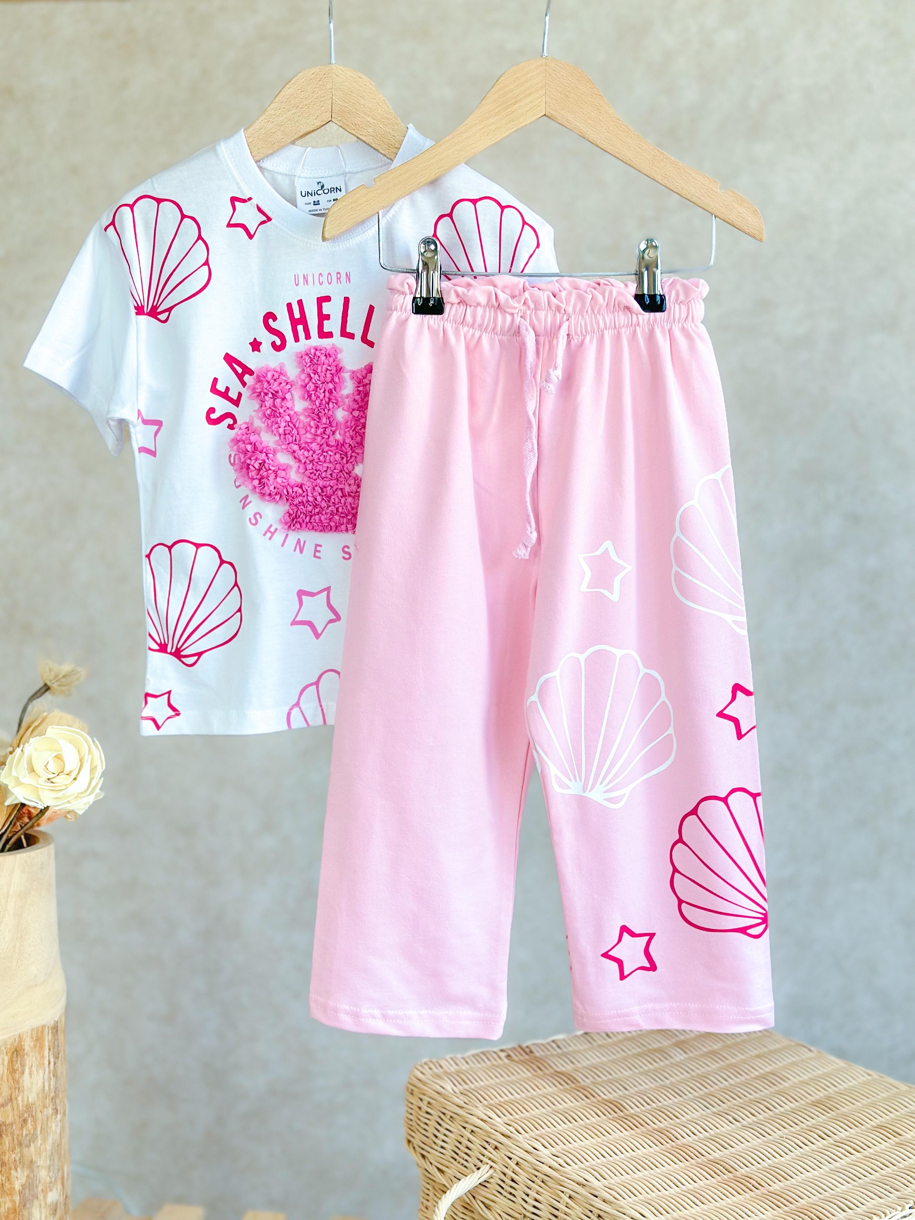 SEA SHELL SUN Kız Çocuk T-Shirt ve Eşofman Takım