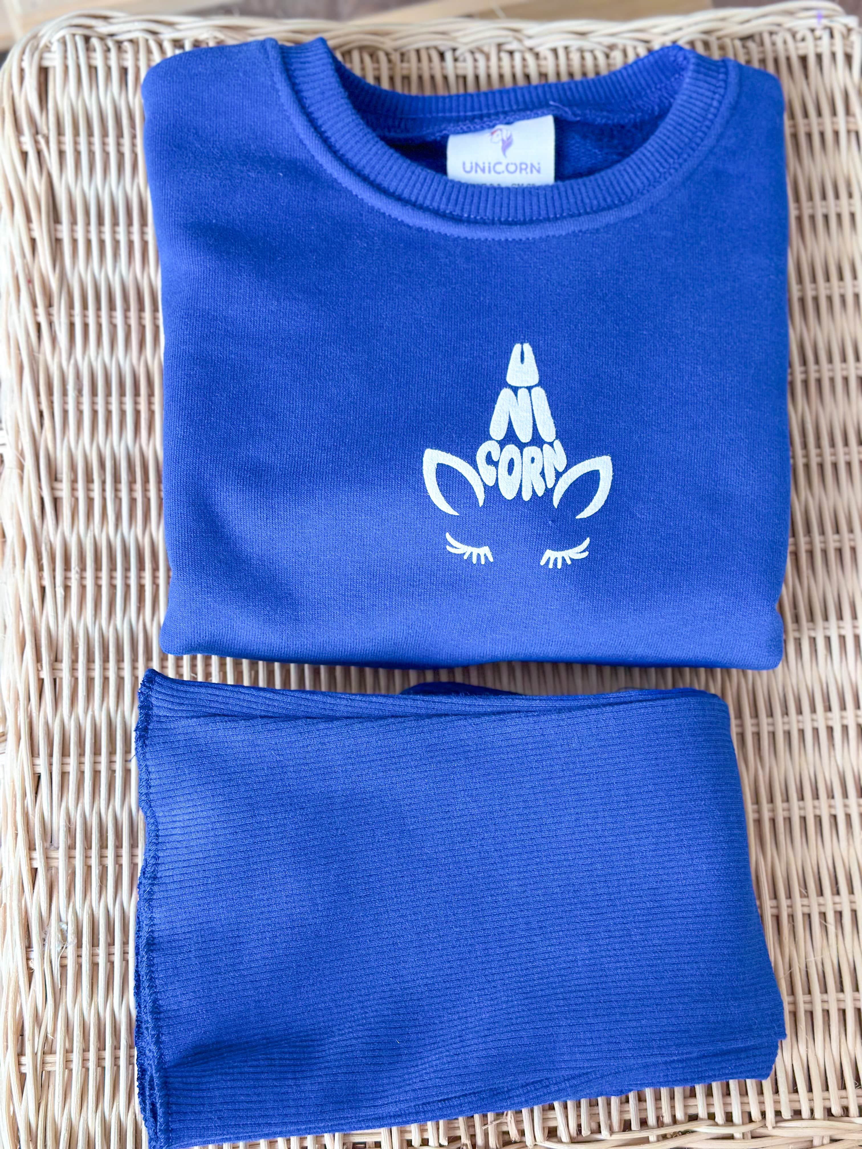 NAVYBLUE FLOWER Gömlek Detaylı Sweatshirt ve İspanyol Paça Tayt Takım