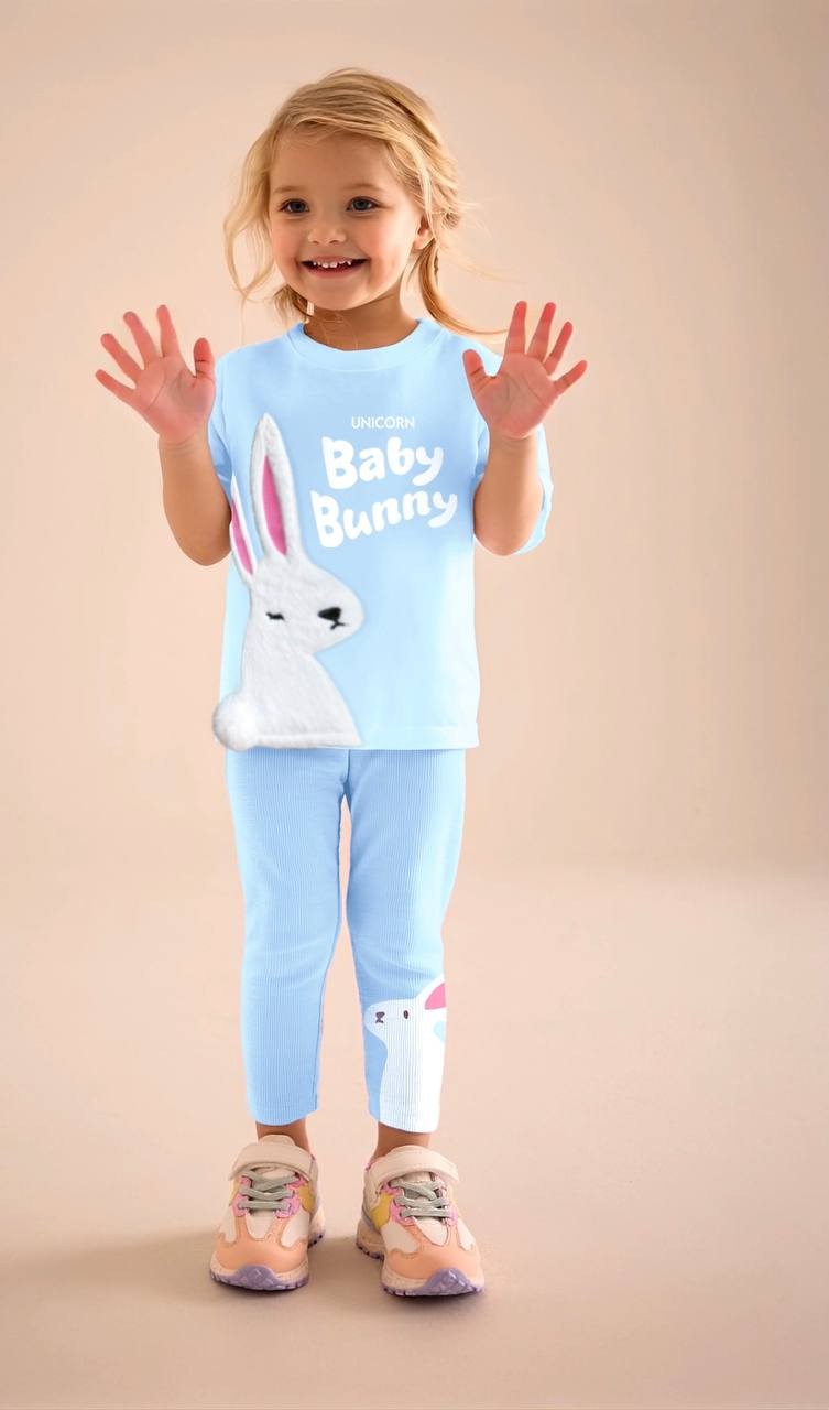 BABY BUNNY Peluş T-Shirt ve Tayt Takım