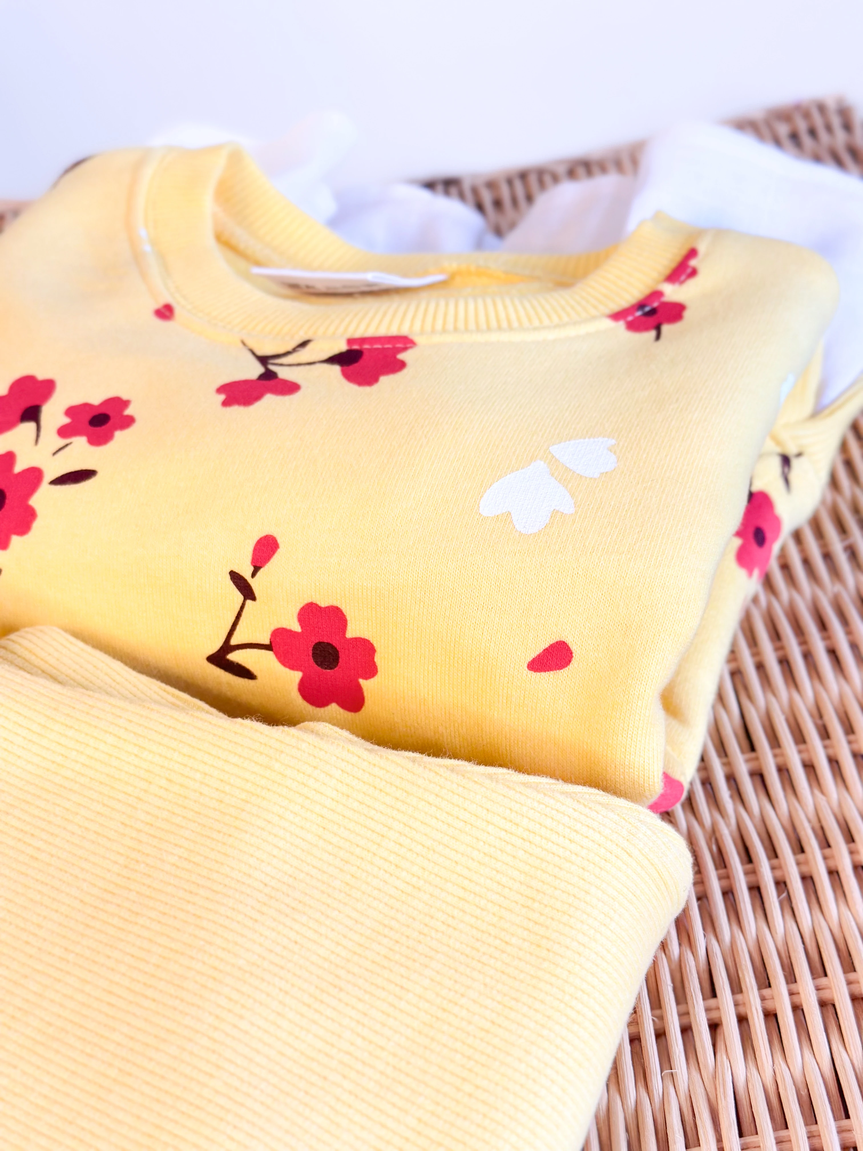  BUTTERYELLOW FLOWERS Gömlek Detaylı Sweatshirt ve Tayt Takım
