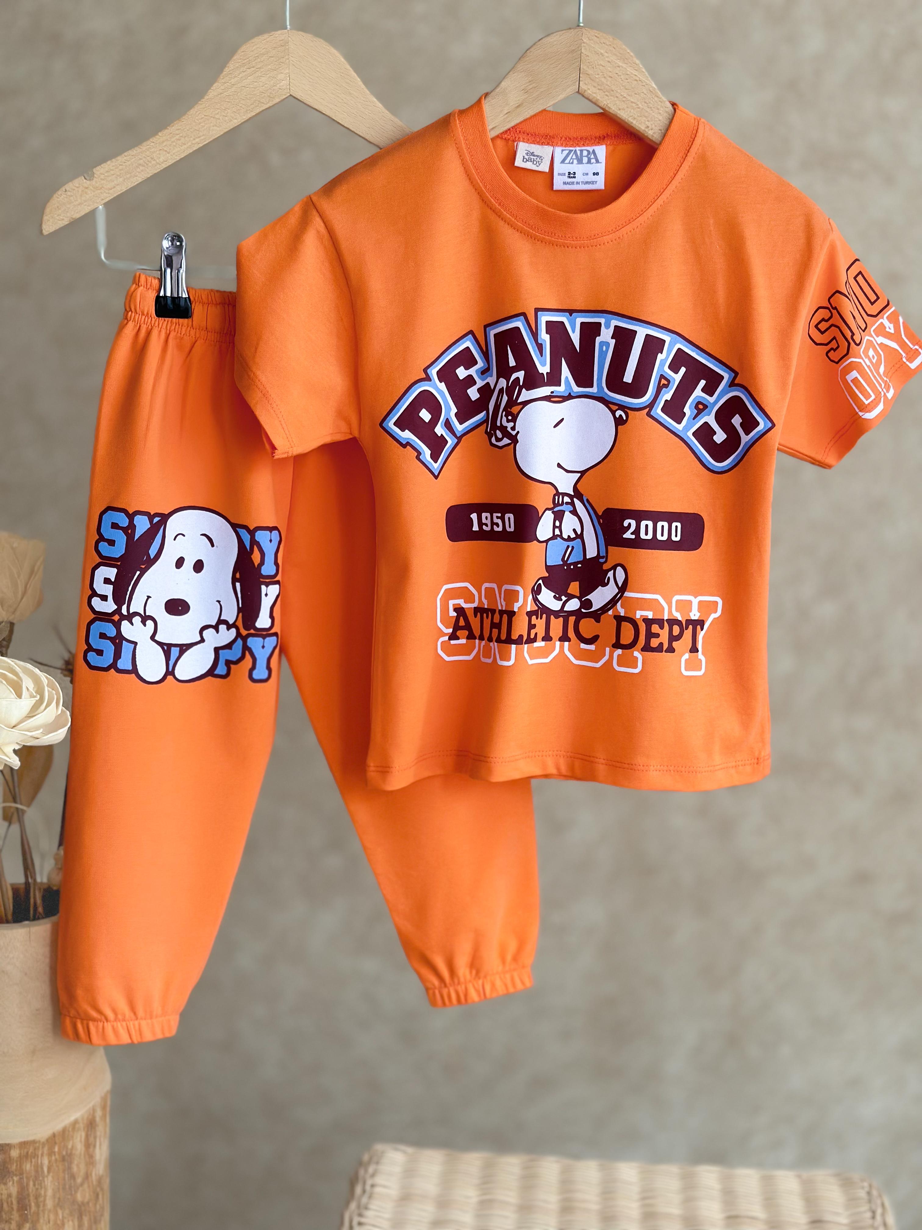 PEANUTS Turuncu T-Shirt Takım