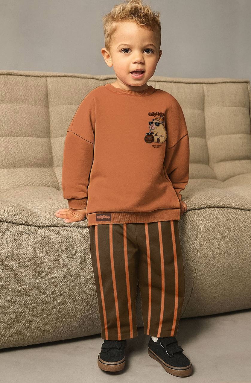 Karakter Baskılı Çizgili Takım