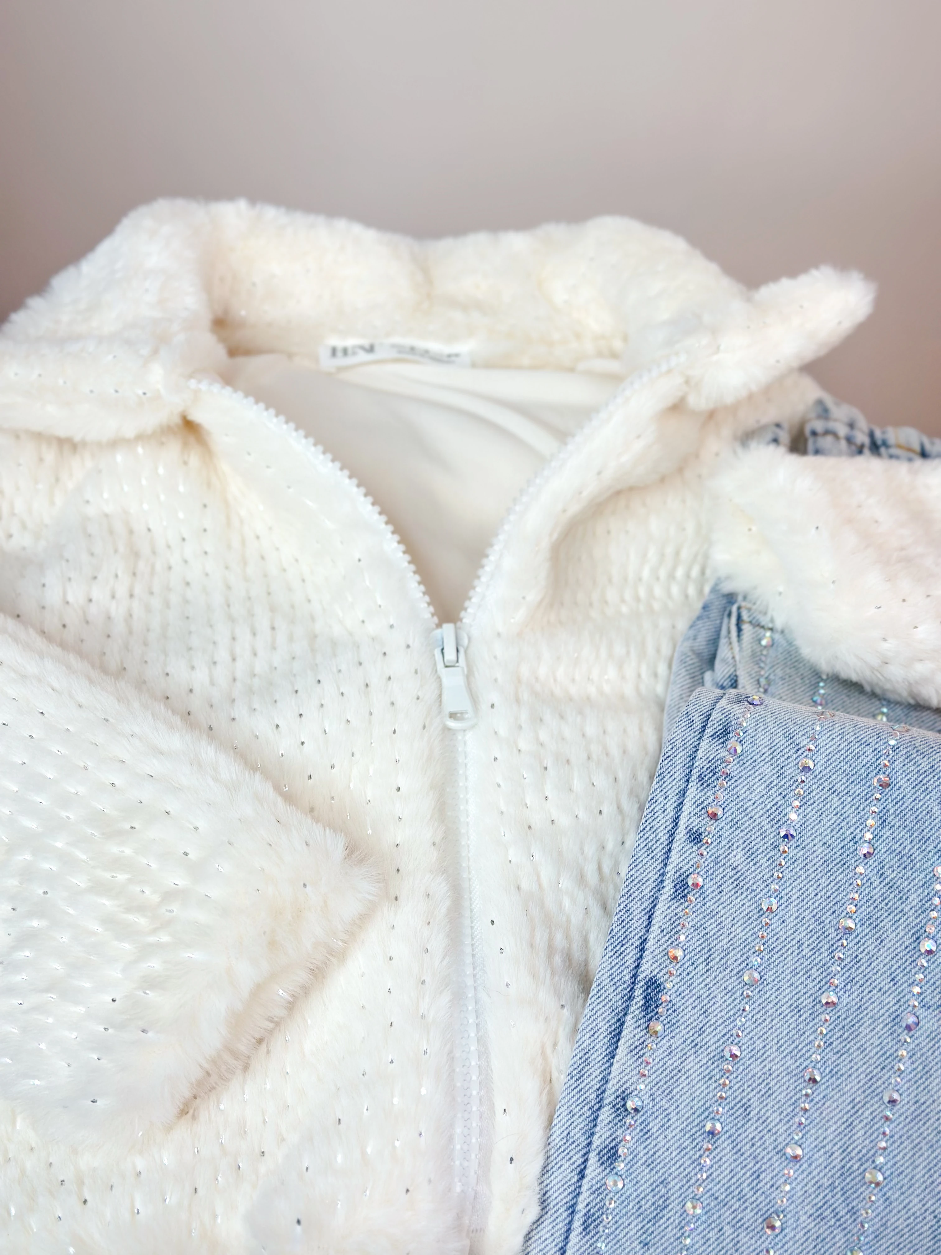 Sim Baskılı Peluş Ceket