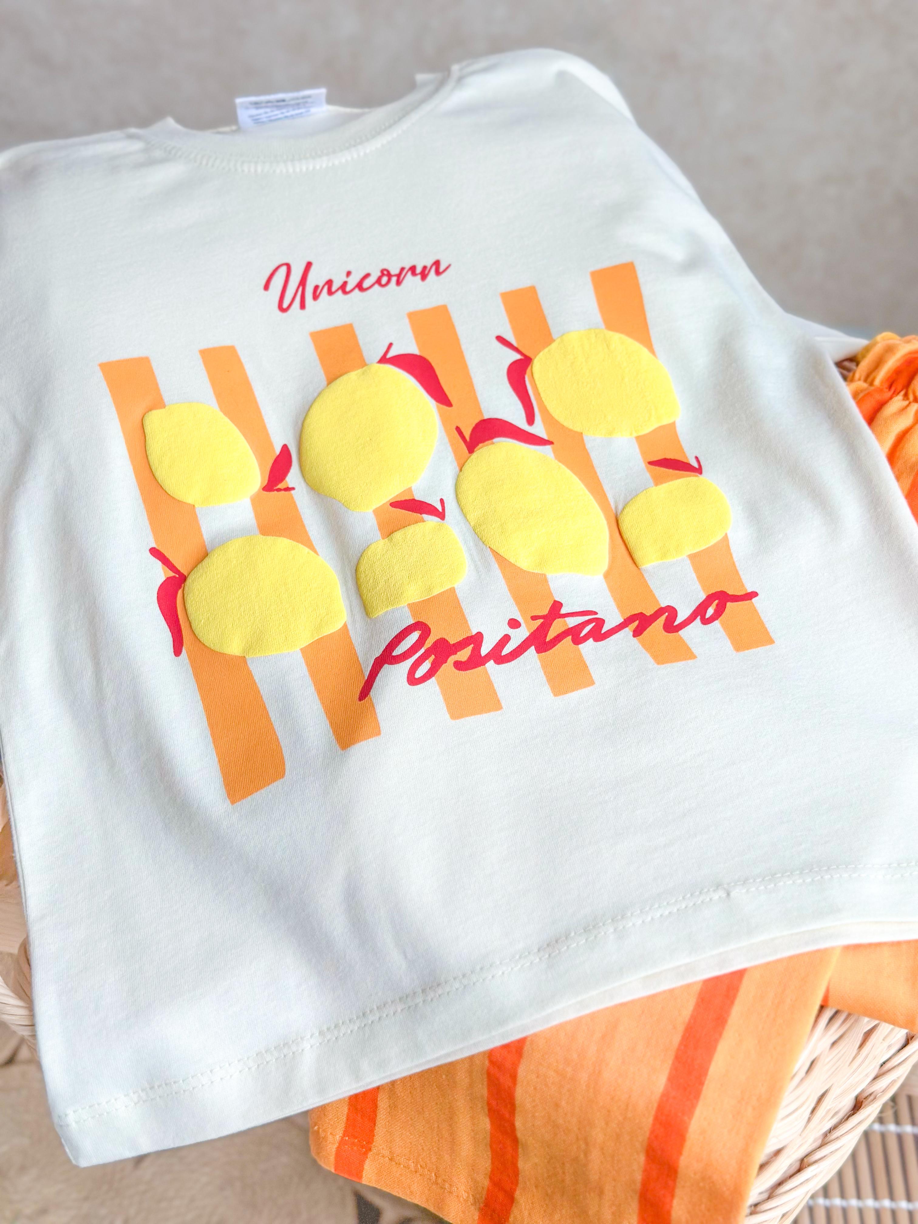 UNICORN POSITOMA Kabartma Bakılı T-Shirt ve Müslin Pantolon Takım