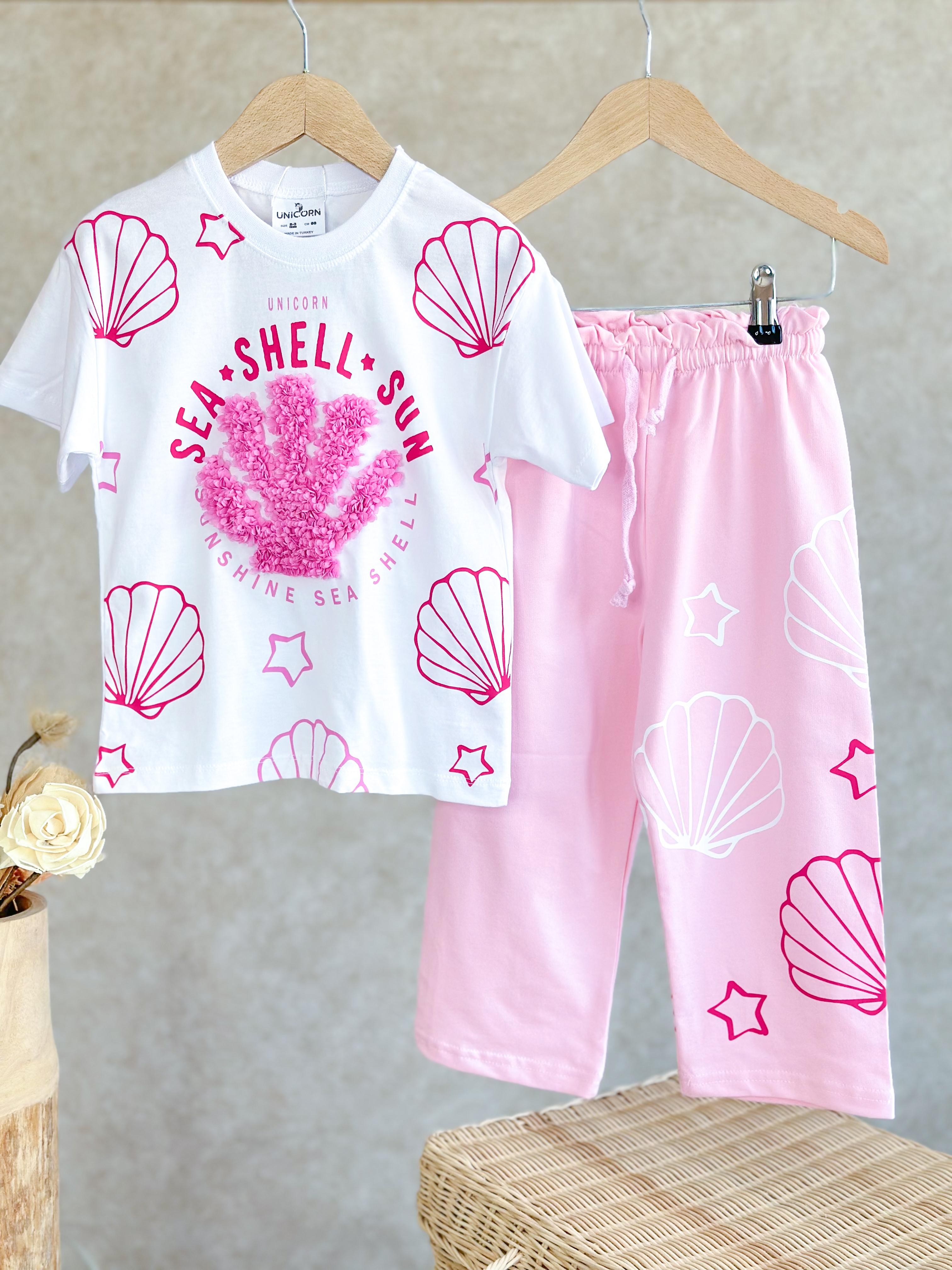 SEA SHELL SUN Kız Çocuk T-Shirt ve Eşofman Takım
