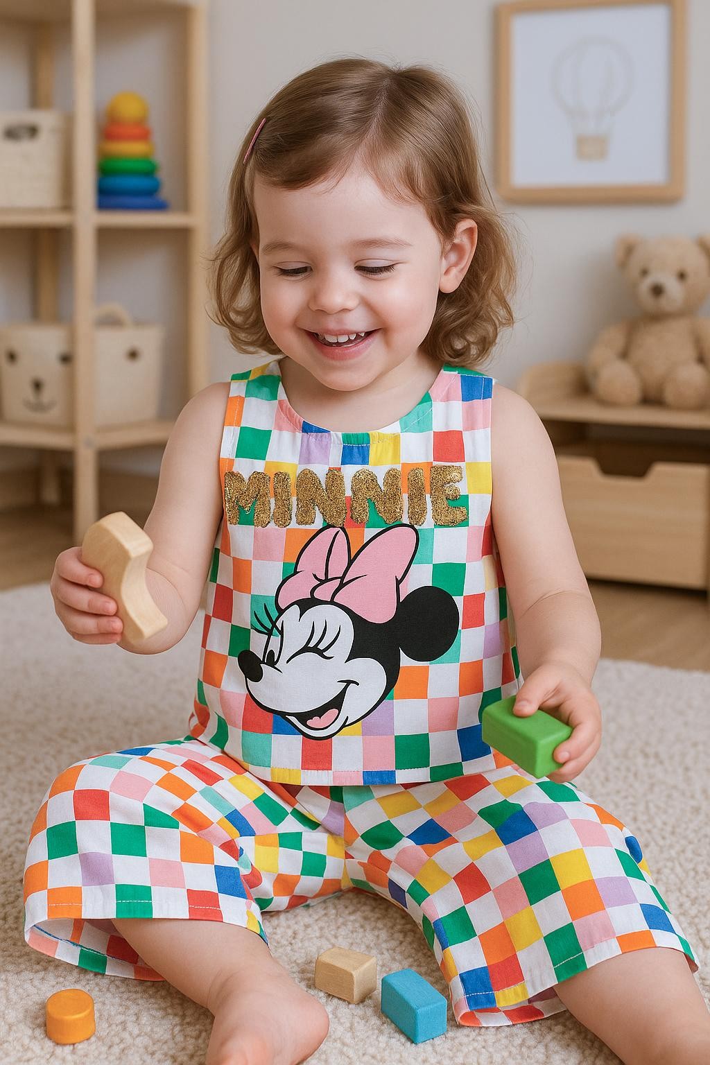Disney Minnie Baskılı Payetli Kız Çocuk Takım