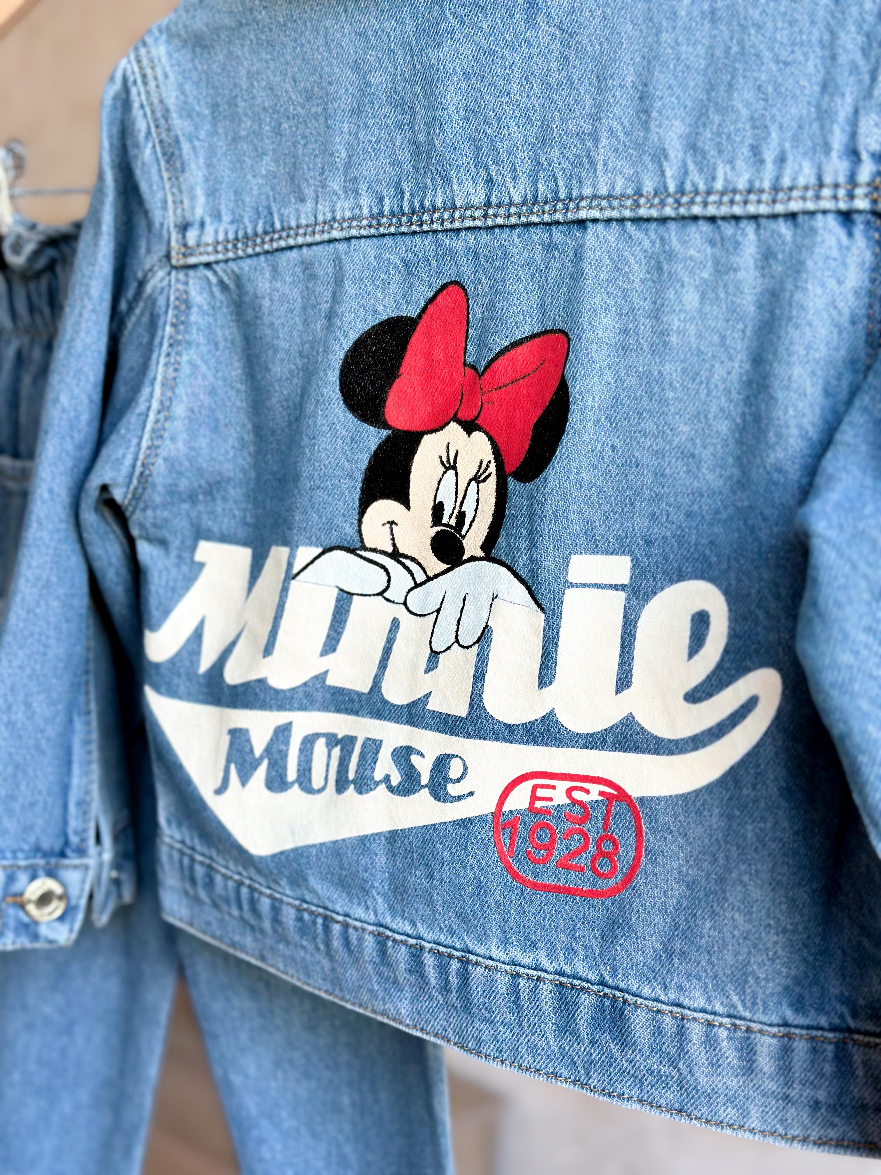 MINNIE Sırt Baskılı Denim Ceket