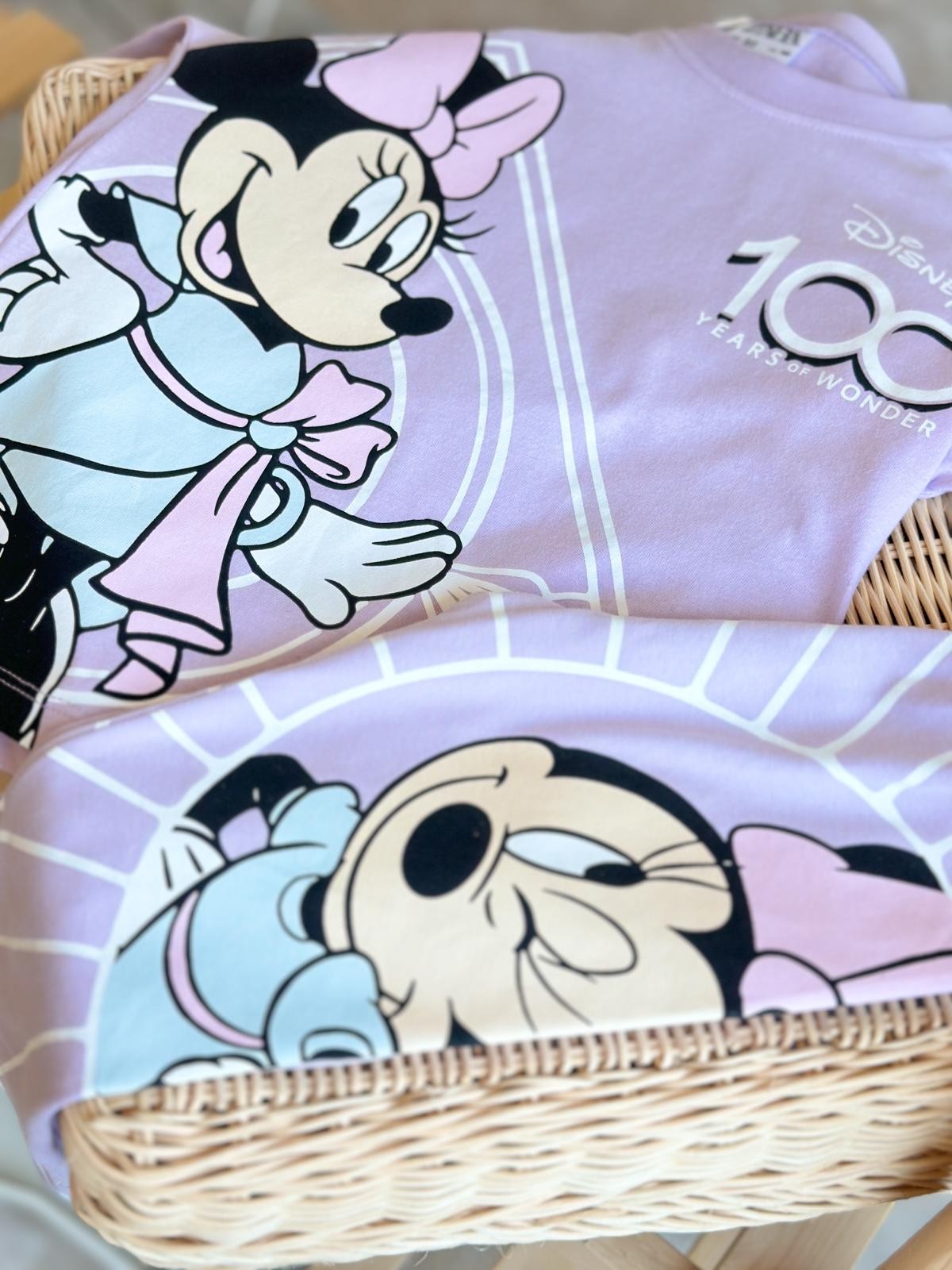 Minnie T-Shirt ve Tayt Takım-Lila