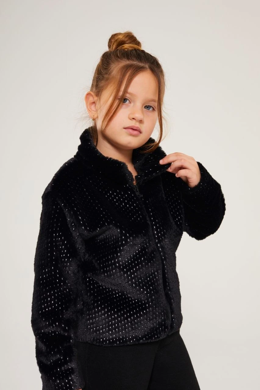 Sim Baskılı Peluş Ceket ve Triko Pantolon Takım