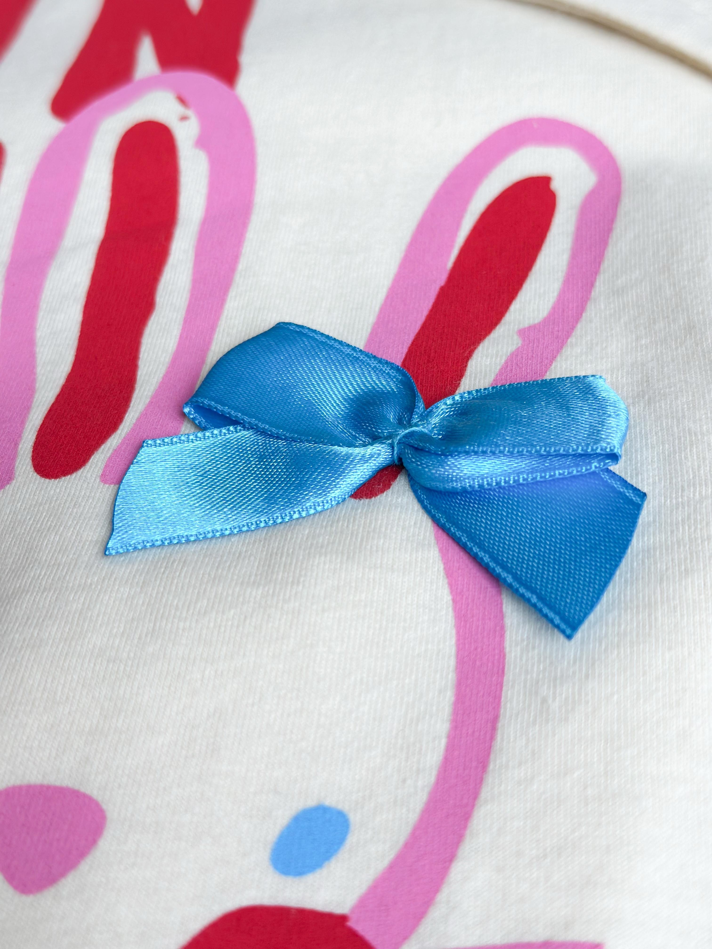 BUNNIES Kabartma Baskılı 3D T-Shirt ve Müslin Pantolon Takım