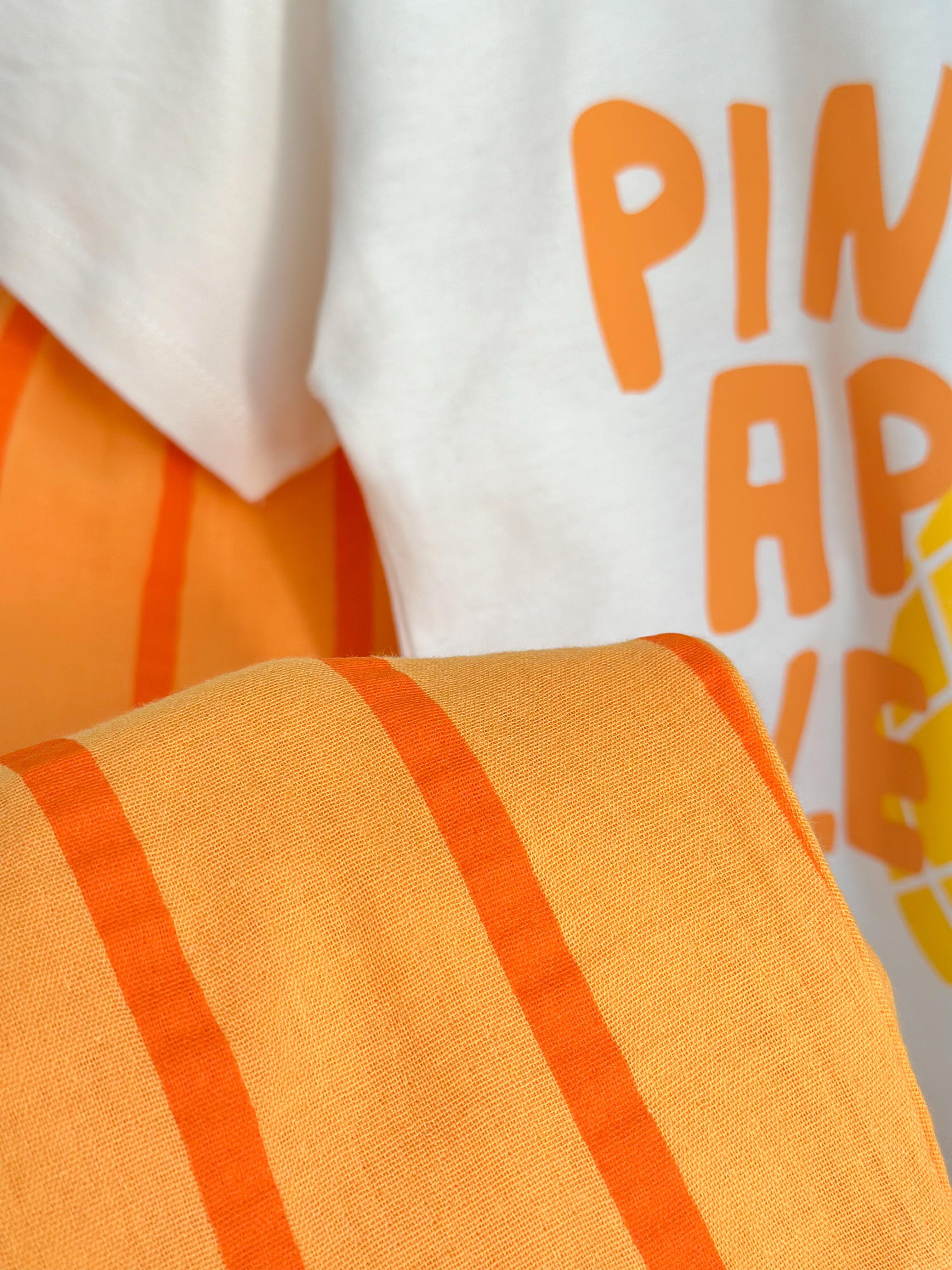 PINEAPPLE Kabartma Baskılı 3D T-Shirt ve Müslin Pantolon Takım