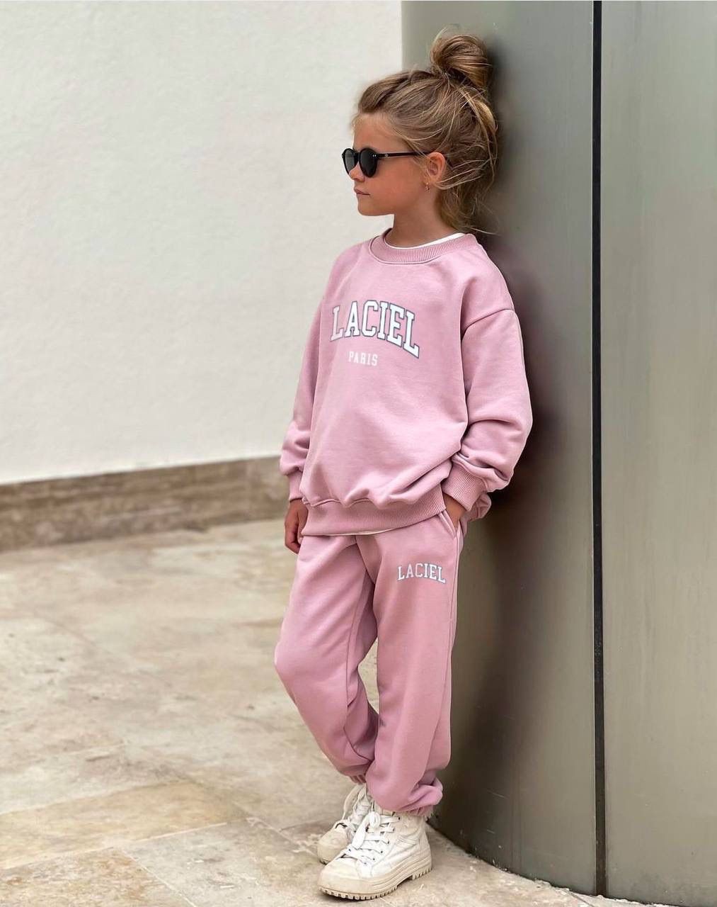 LACIEL Kız Çocuk Sweatshirt ve Eşofman Altı Takım-Pembe