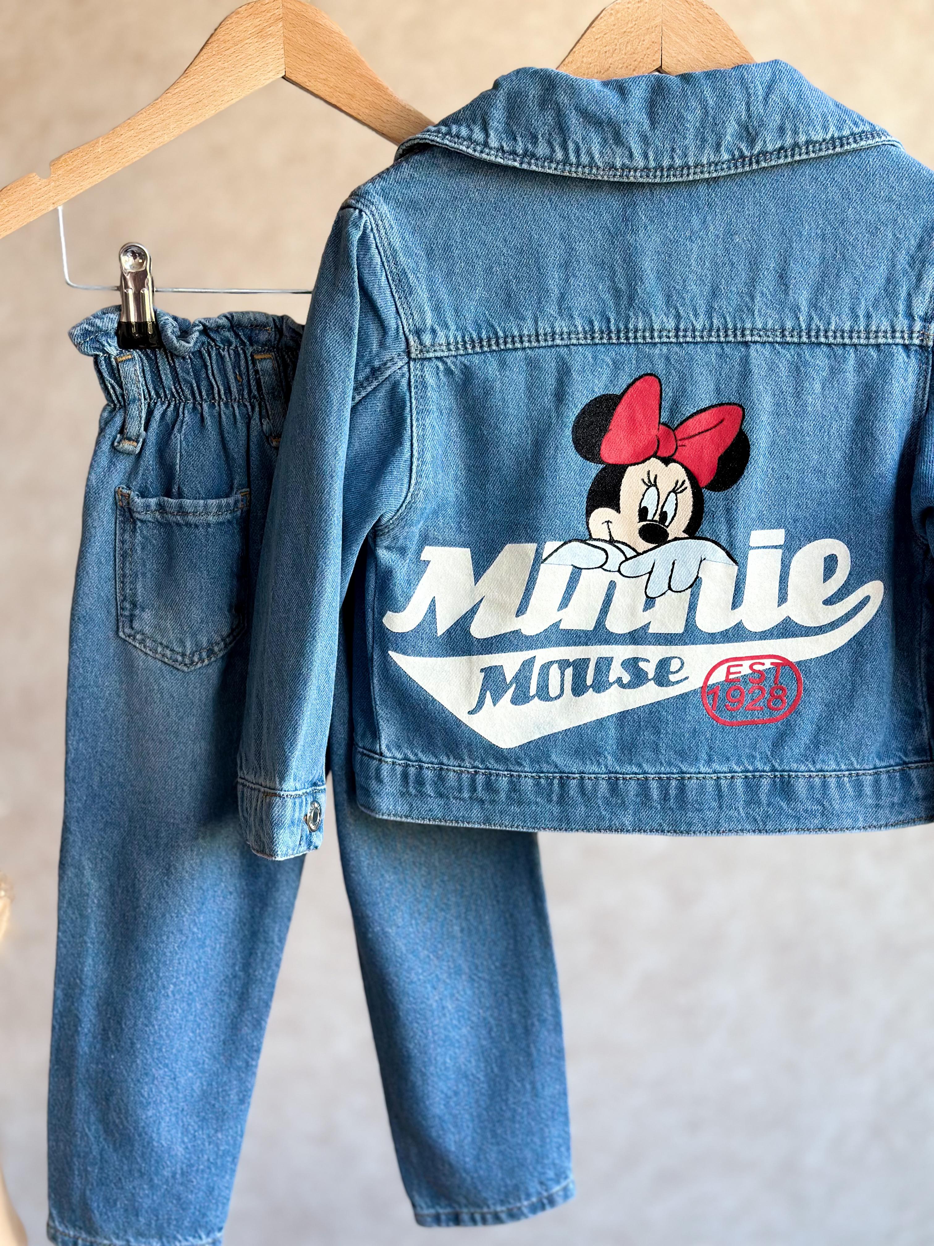 MINNIE Sırt Baskılı Denim Ceket