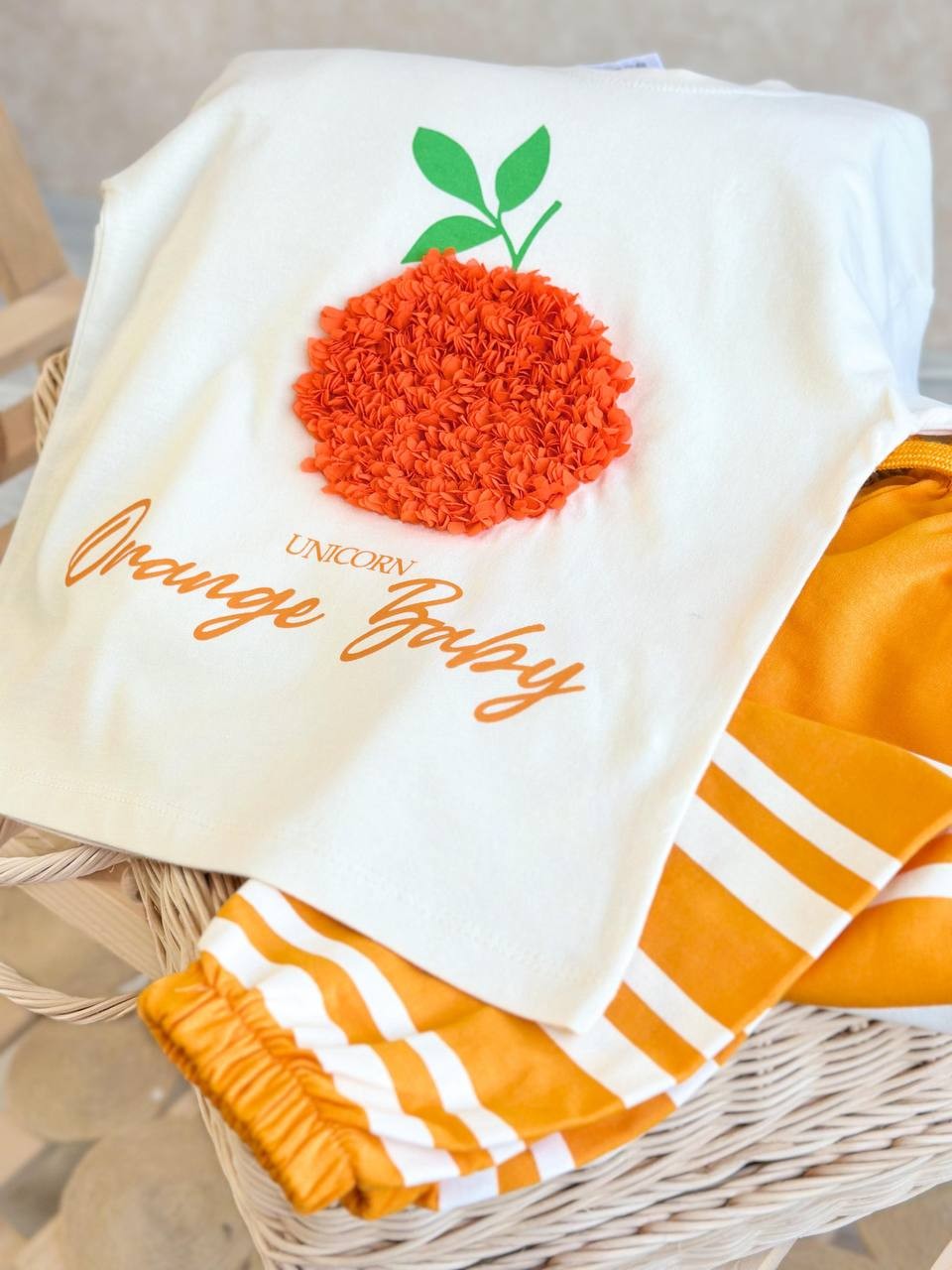 ORANGE BABY 3 Boyutlu T-Shirt ve Eşofman Altı Takım
