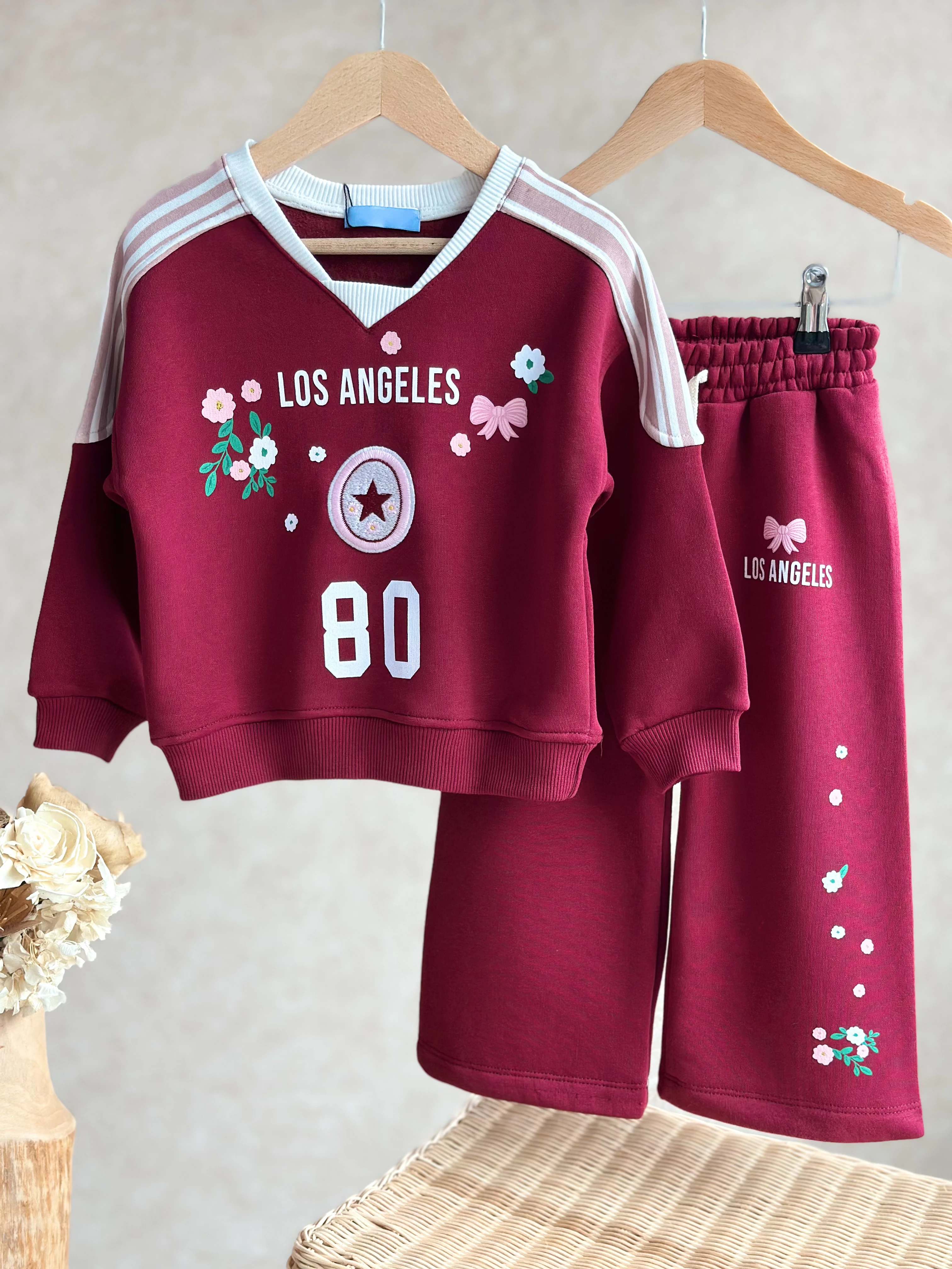 LOS ANGELES Baskılı Sweatshirt ve Eşofman Takım