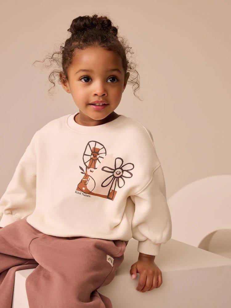 KINO NATURE Baskılı Sweatshirt ve Pantolon Takım
