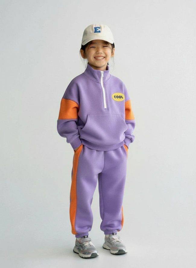 COOL Baskılı Sweatshirt Lila