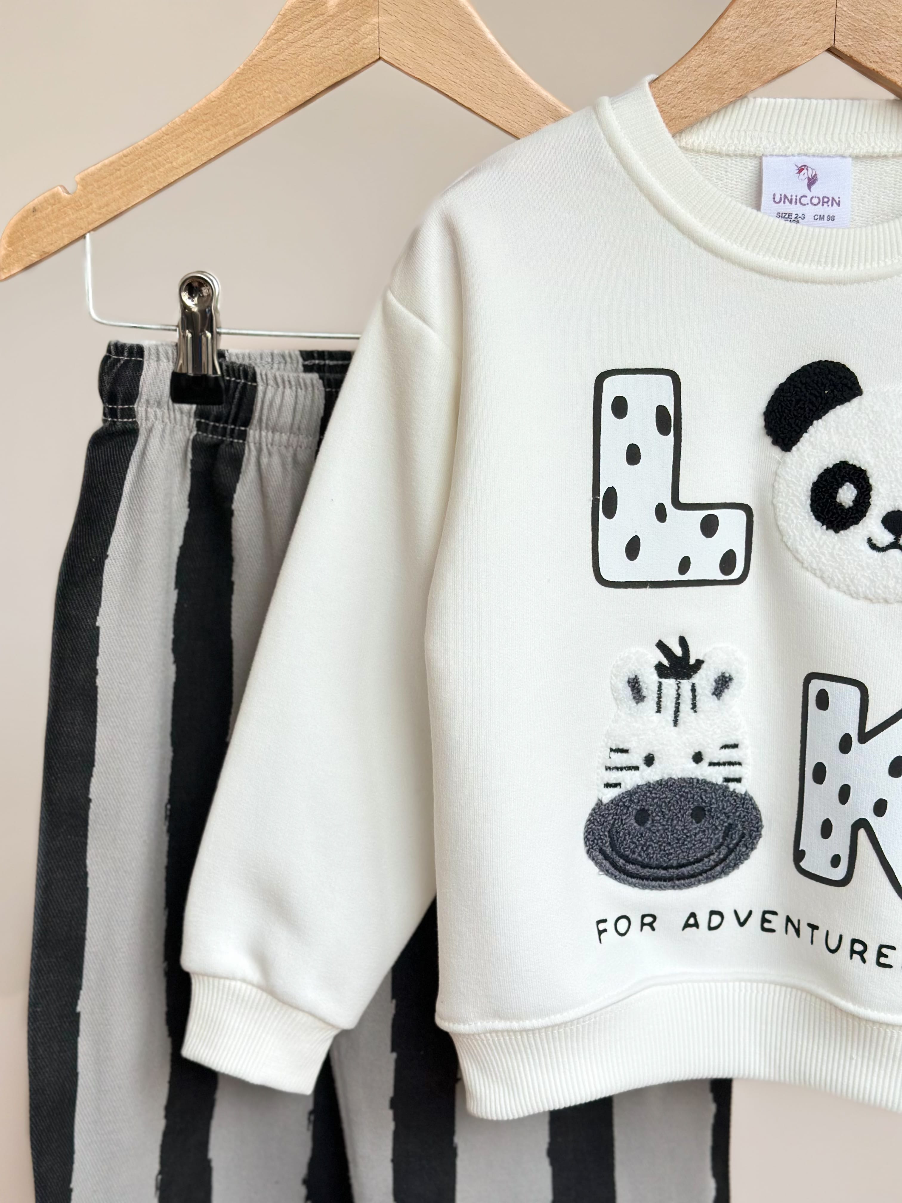LOOK Nakış Detay Sweatshirt ve Pantolon Takım